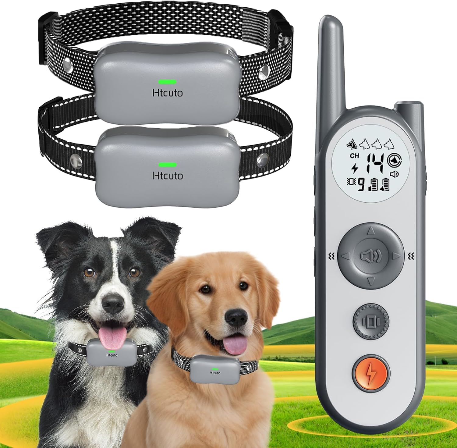 Wireless Dog Fence System for 2 Dogs Electric Wireless Fence for Dogs with 2 Collars 856 Acre Outdoor Boundary Portable Safe Pet Containment System Large Medium Dogs Training Collar with Remote