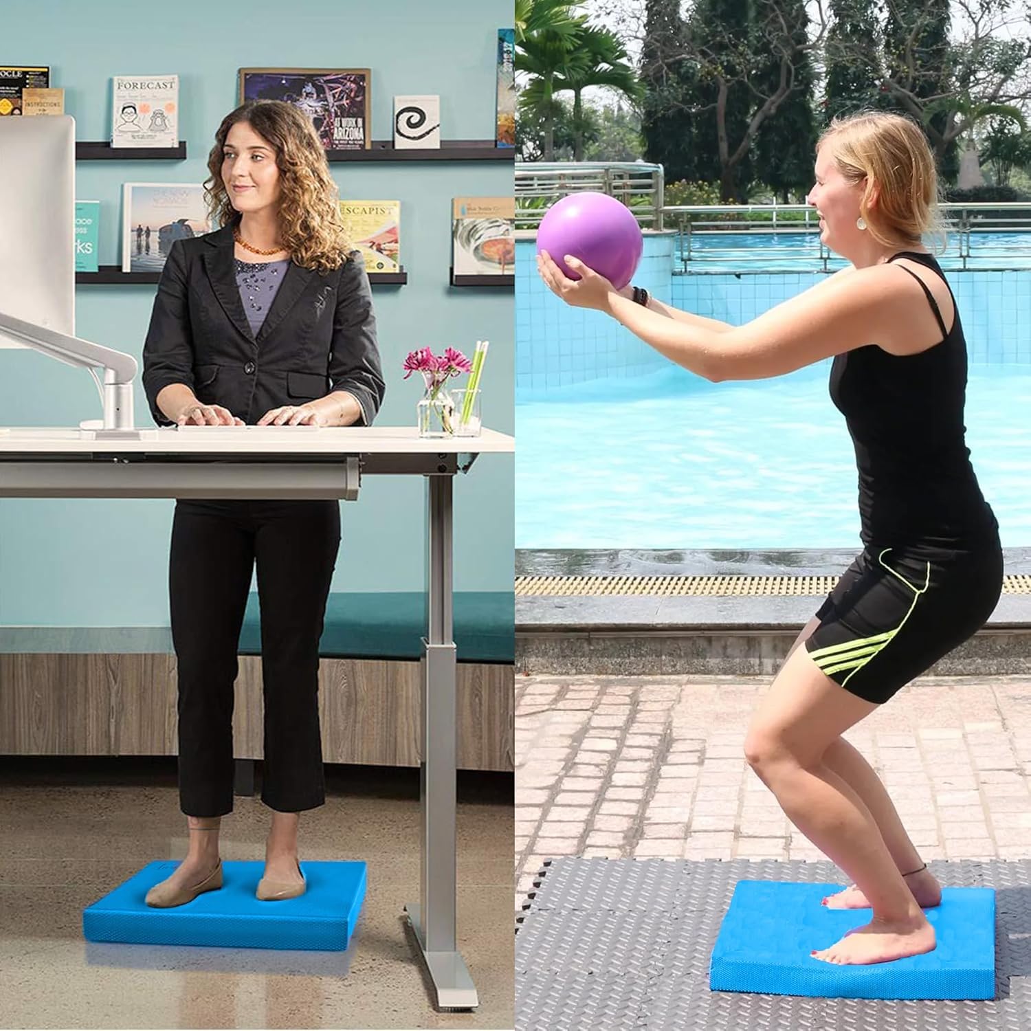 Tappetino per equilibrio, in schiuma, 40,1 x 33 x 5,1 cm, per esercizi di fisioterapia, yoga, allenamento dell'equilibrio