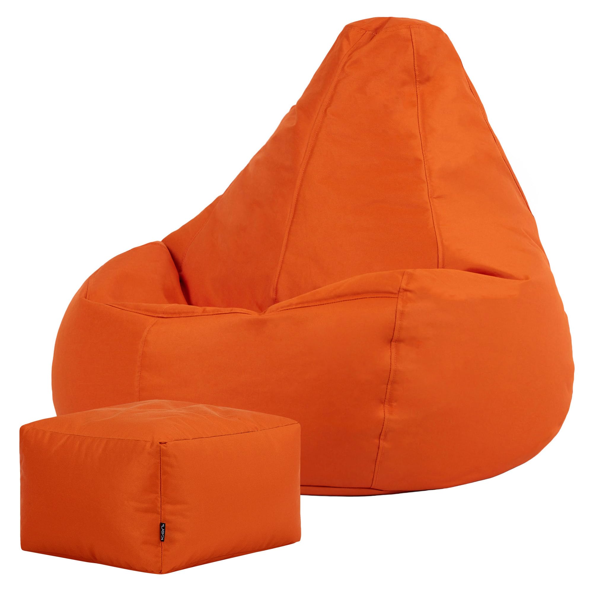 Icon Dalton Adults High Back  Indoor Outdoor Bean Bag Chair & Footstool Pouffe Burnt Orange from B&Q
