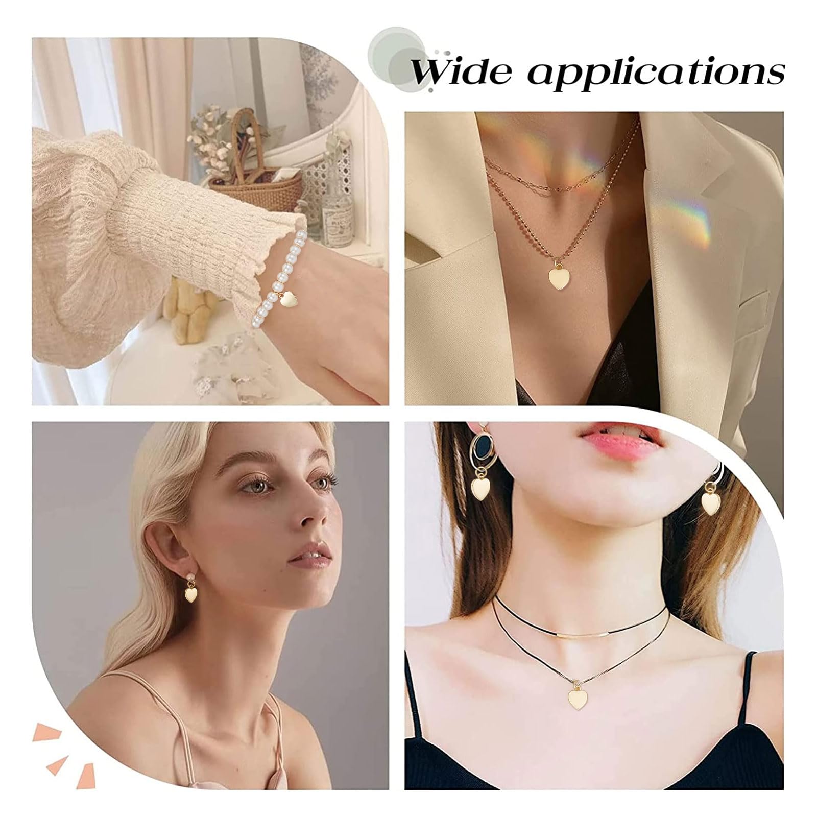 Produktbild von Beebeecraft 1 Box 10 Stück Edelstahl Herz Charms Goldene 3D Herz Charm Anhänger Für Valentinstag Armband