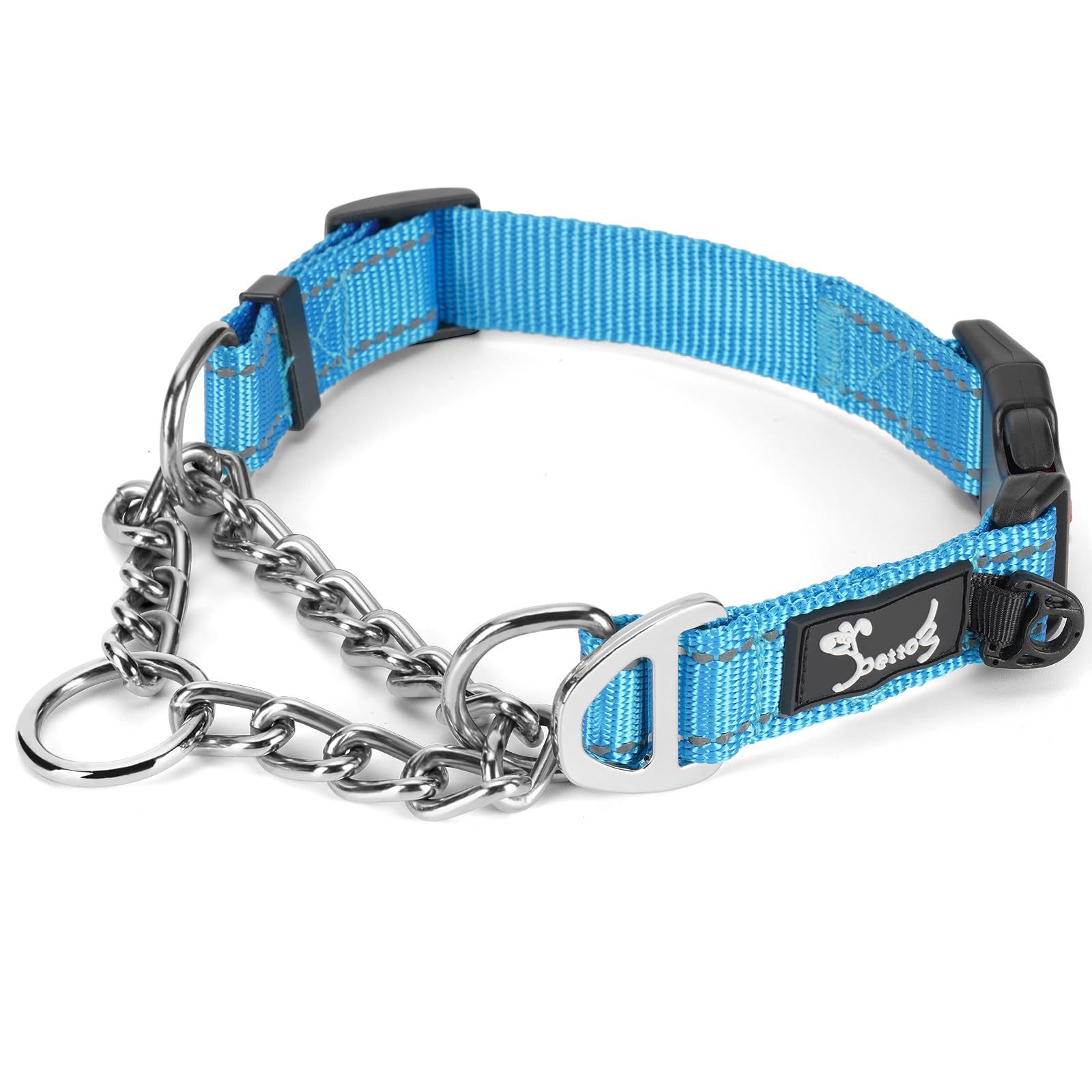 PETTOM Martingale Half Dog Collar, Strong Dog Collar Metal Chain