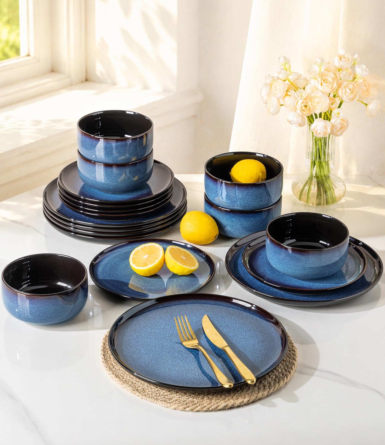 Amazon.com | LERATIO Ceramic Dinner Plates Set of 6,10.5 Inch