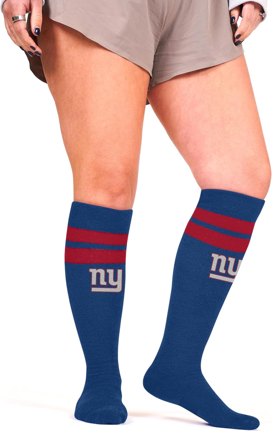 For Bare Feet NFL NEW YORK GIANTS Cozy Feather Compression Varsity Stripe Team Color Small/Medium - Image 2
