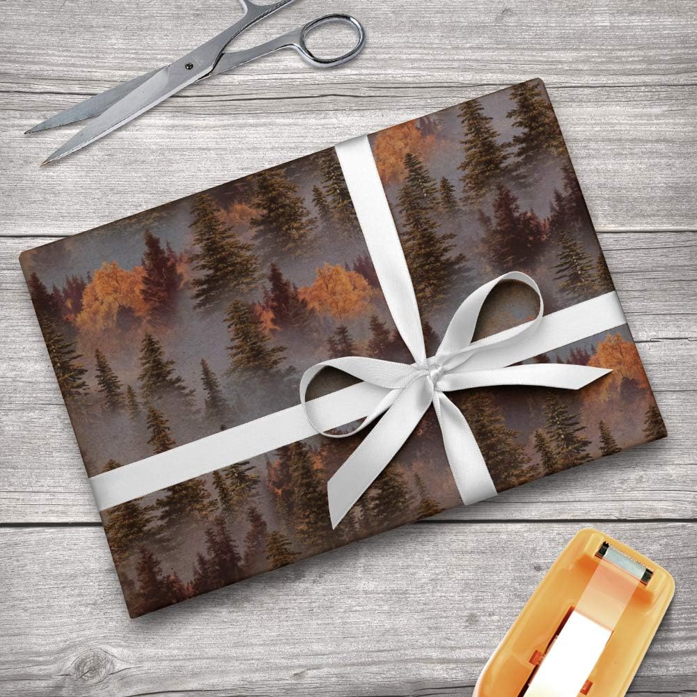 GRAPHICS & MORE Trees Forest Woods Outdoors Camping Pattern Premium Kraft Roll Gift Wrap Wrapping Paper
