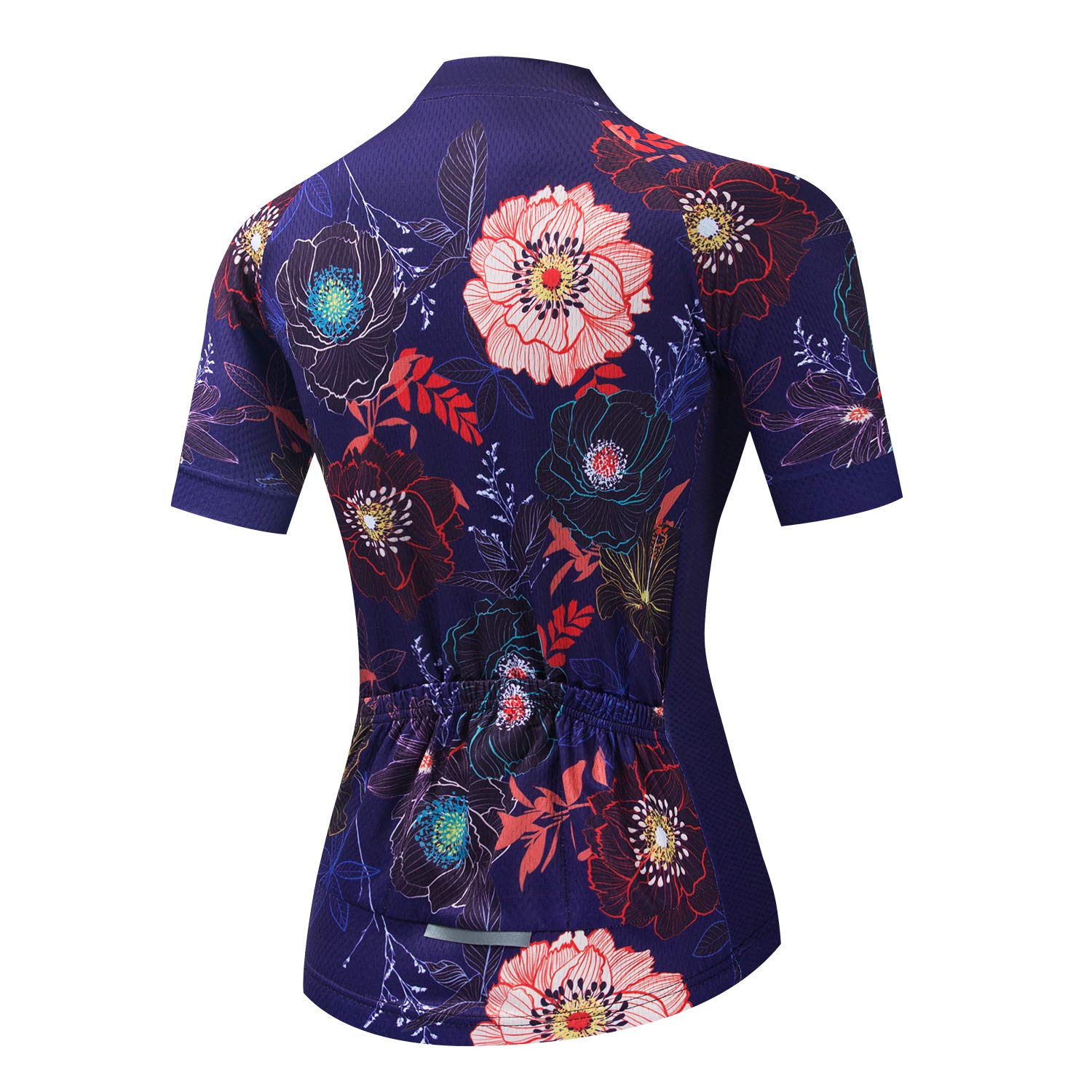 JPOJPO Ensemble maillot de cyclisme à manches courtes avec short de cyclisme rembourré 5D respirant à séchage rapide 3 poches pour femme
