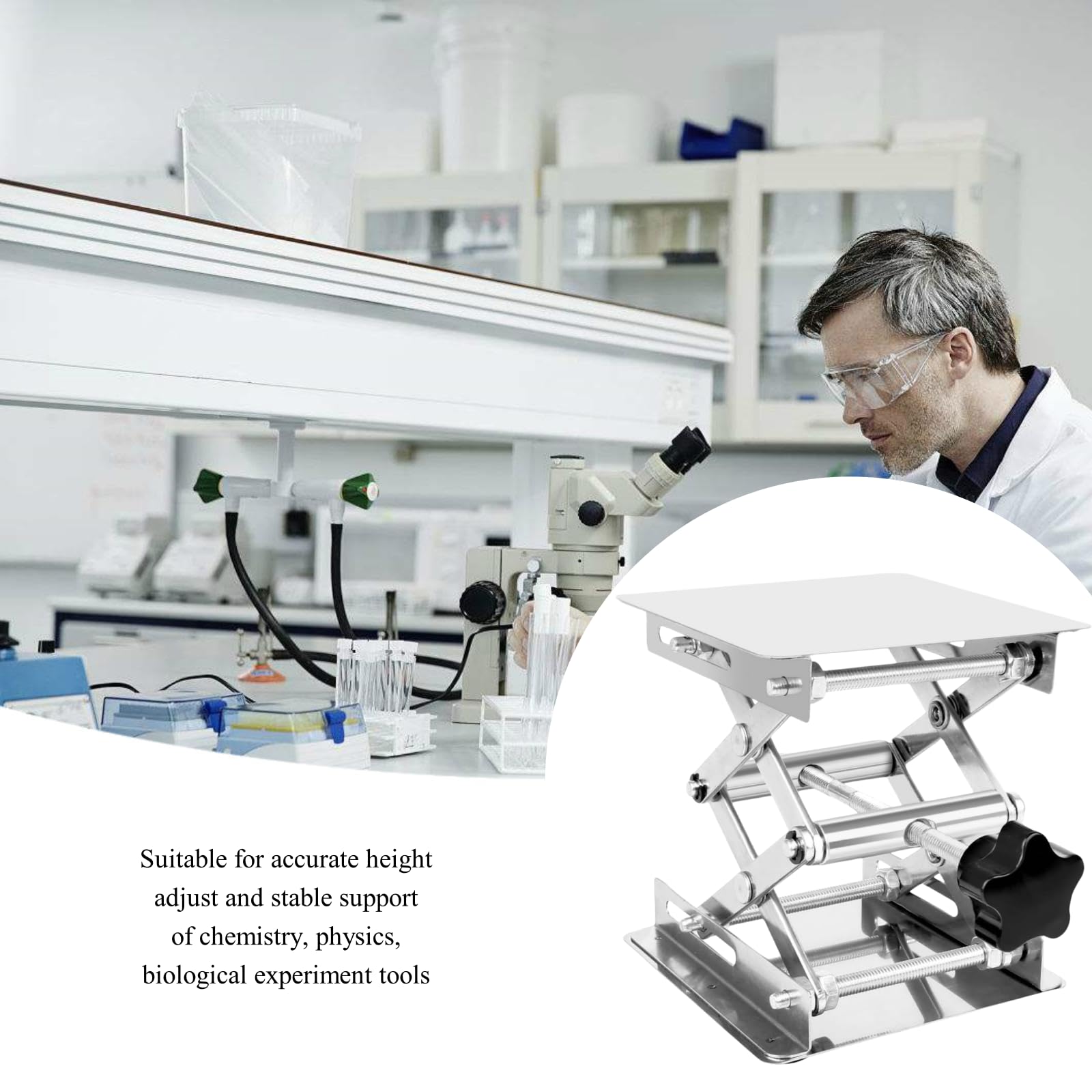 Piattaforma Sollevabile Acciaio Inox 100x100mm - Per Laboratori - Foto 14