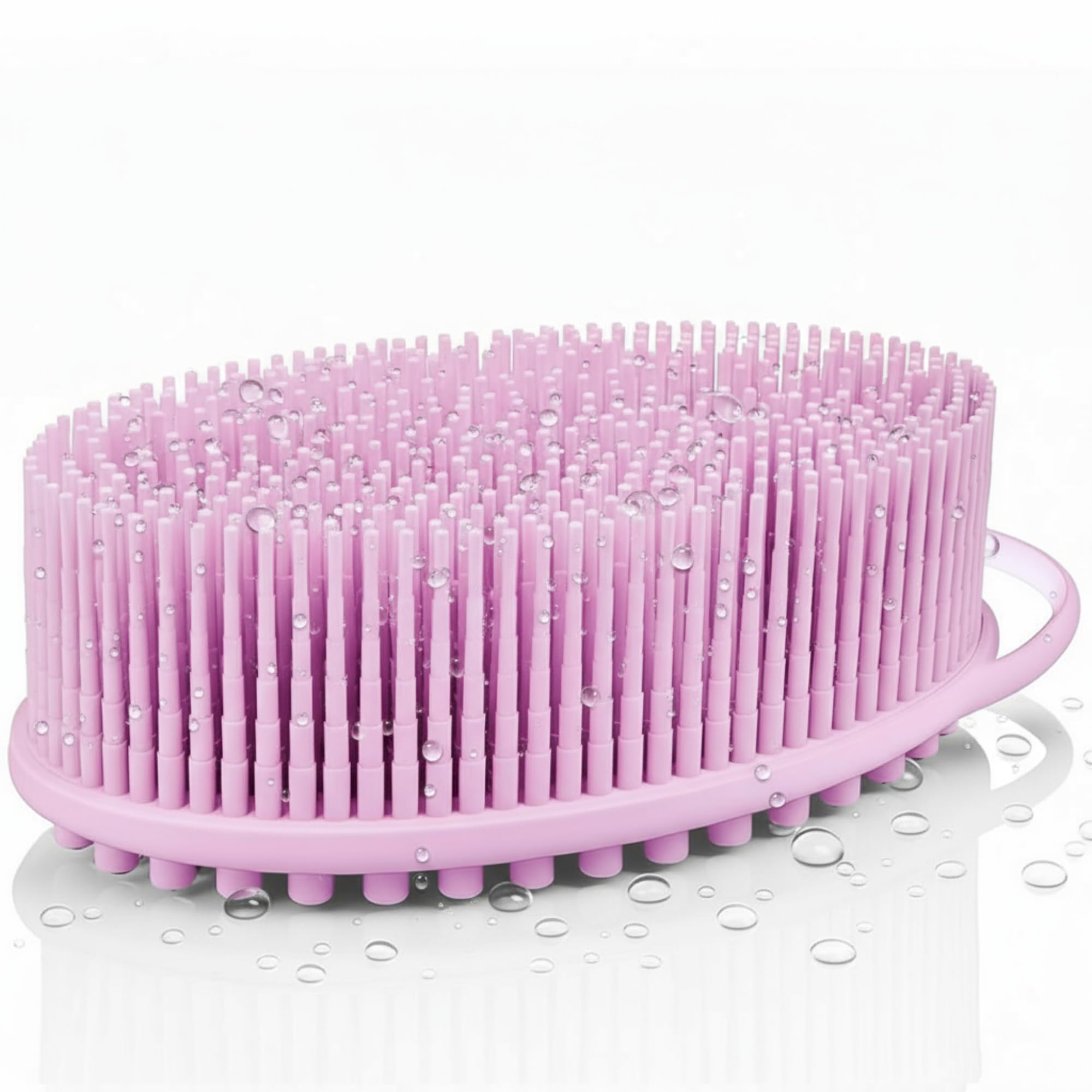 Avilana Silicone Body Scrubber, Gentle exfoliating Body Scrubber That's Easy to Clean, Lathers Well, Long Lasting, and More Hygienic Than Traditional Shower Loofah (Style 1, Pink)