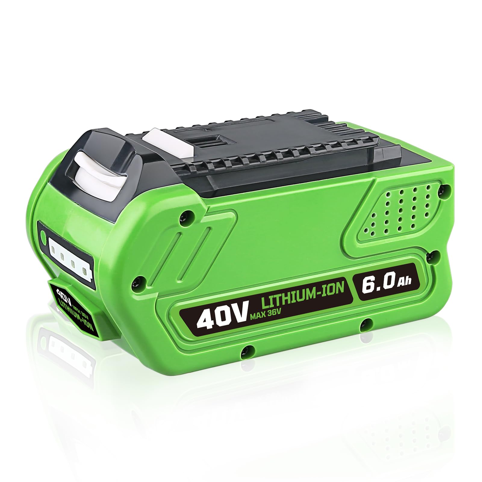 ZEERISA 6.0Ah 29462 29472 Lithium 40V Battery Replacement Compatible with GREENWORKS 40Volt 40V 29472 29462 2901319 24282 24252 25322 21332 20672 20312 21362 26272 G-Max Garden Tools (6.0Ah 1- PACK)
