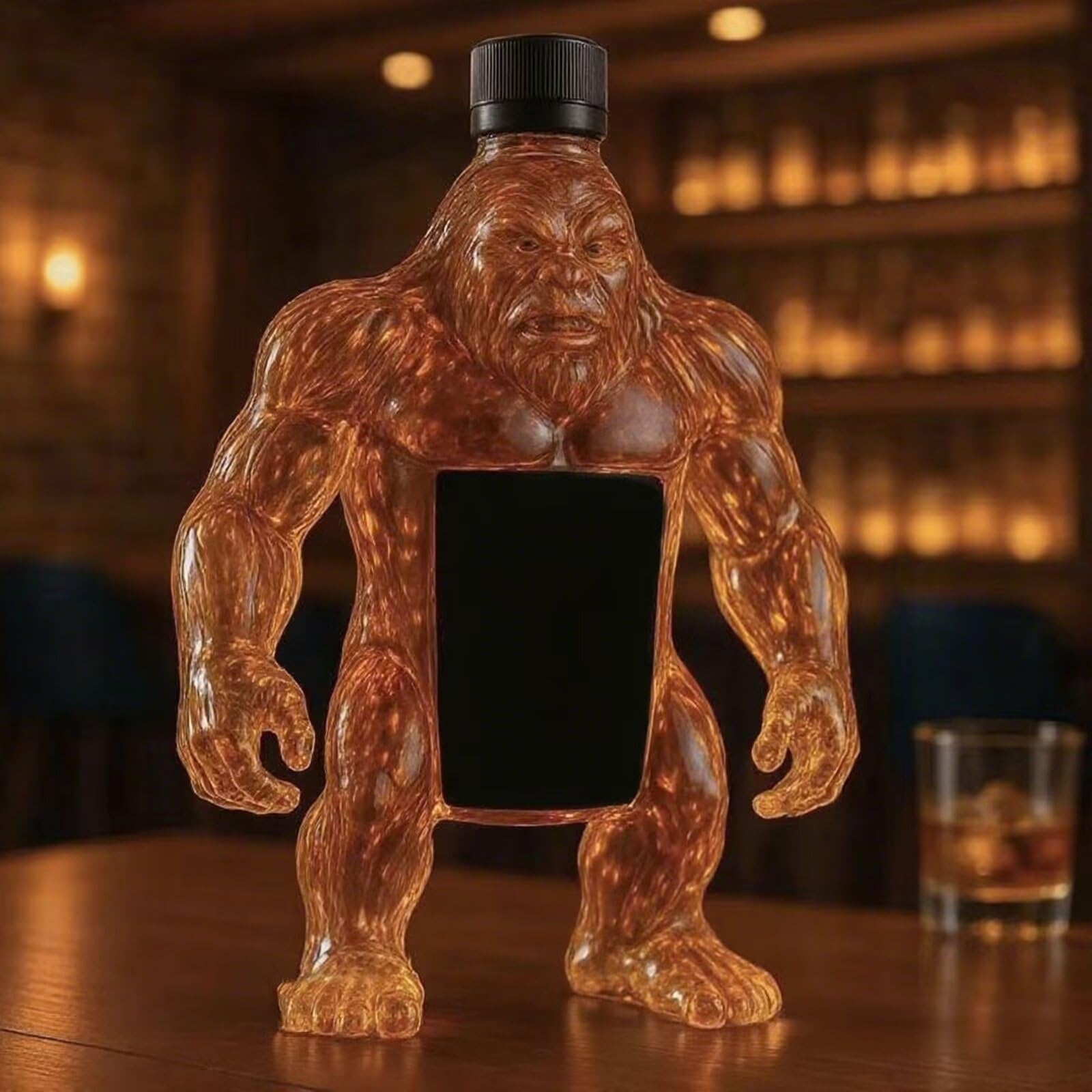 BCJMKDX Decanter, 300ML, 3D Gorilla Whiskey Bottle Glass Whiskeys Decanter, Funny Animal Liquor Dispenser(E)