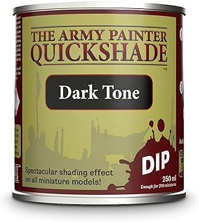 The Army Painter Quickshade Miniature Varnish for Miniature Painting, Dark Tone Model Paint Quickshade Varnish, Pot/Can, 250 ml, Approximately 8.45 oz