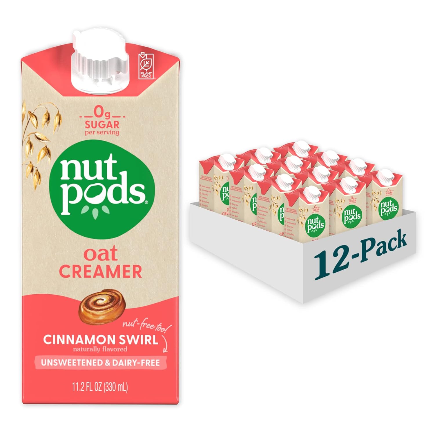 nutpods Oat Cinnamon Swirl Coffee Creamer Unsweetened Oat