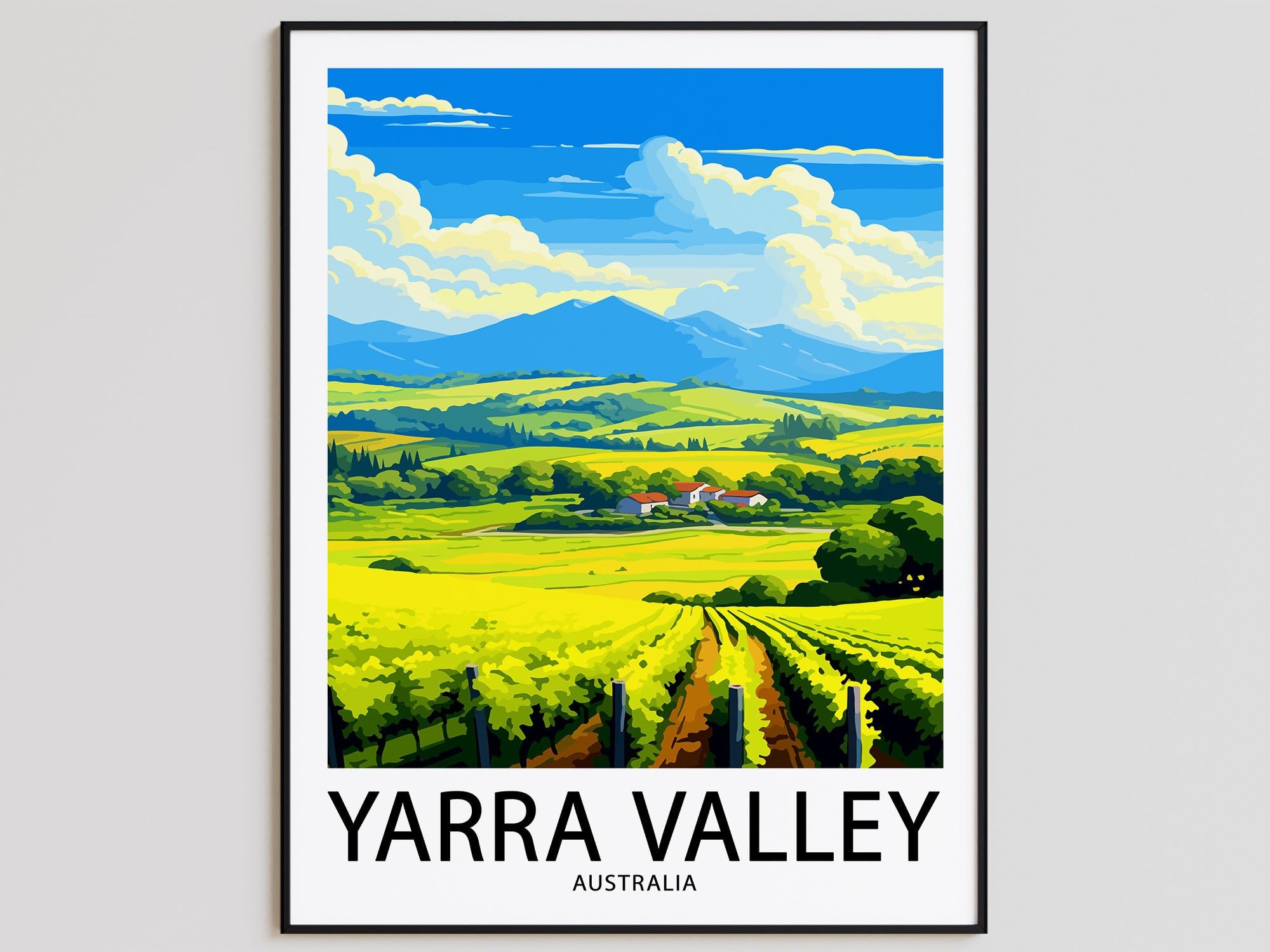 Yarra Valley Travel Poster Yarra Valley Print Australia Art Print Yarra Valley Yarra Valley Wall Art Yarra Valley Artwork #1565