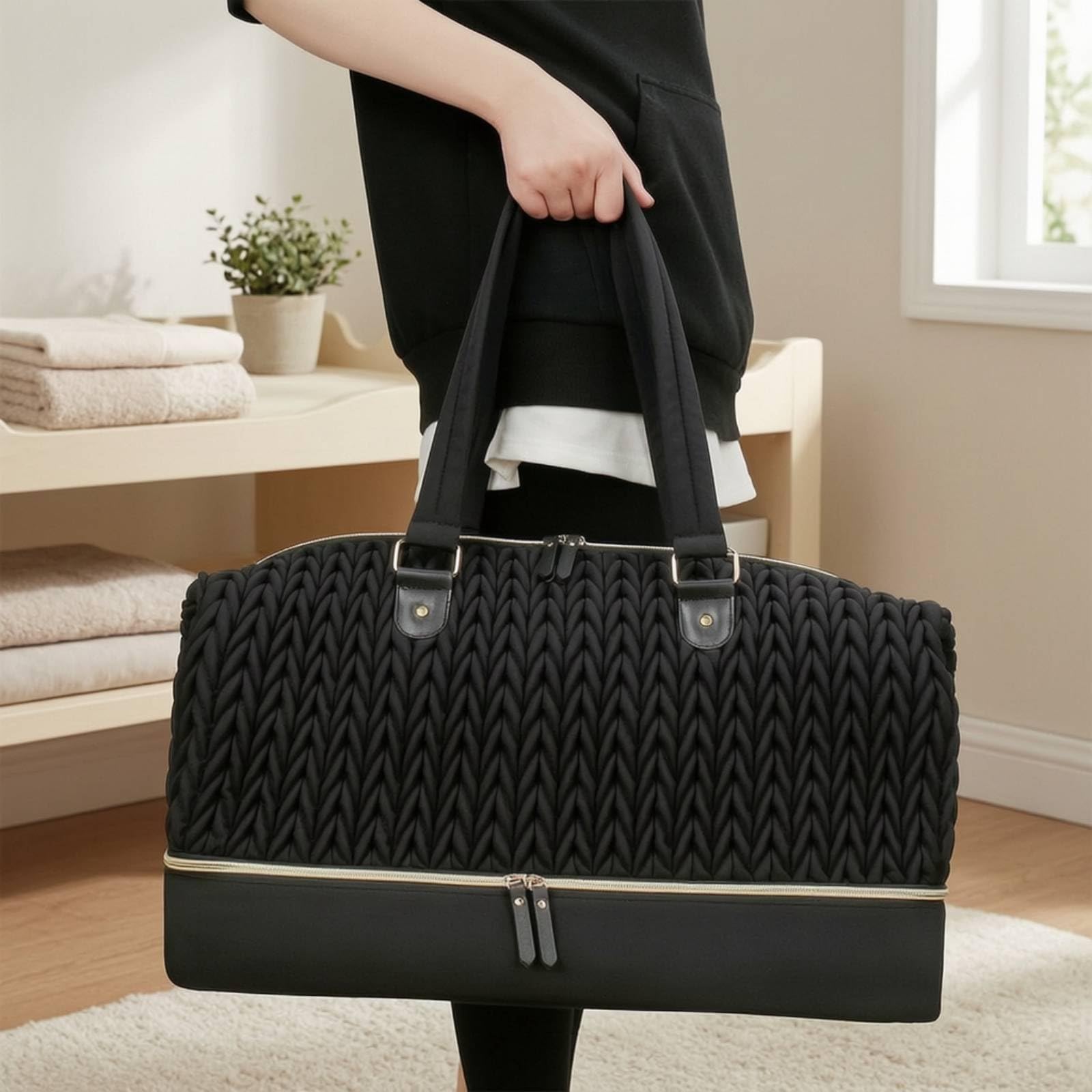 Bolso Viaje con Compartimento Inferior Impermeable Bolsa Pañales Resistente Al Agua Bolso Cambiador para Mamás, Viajeros