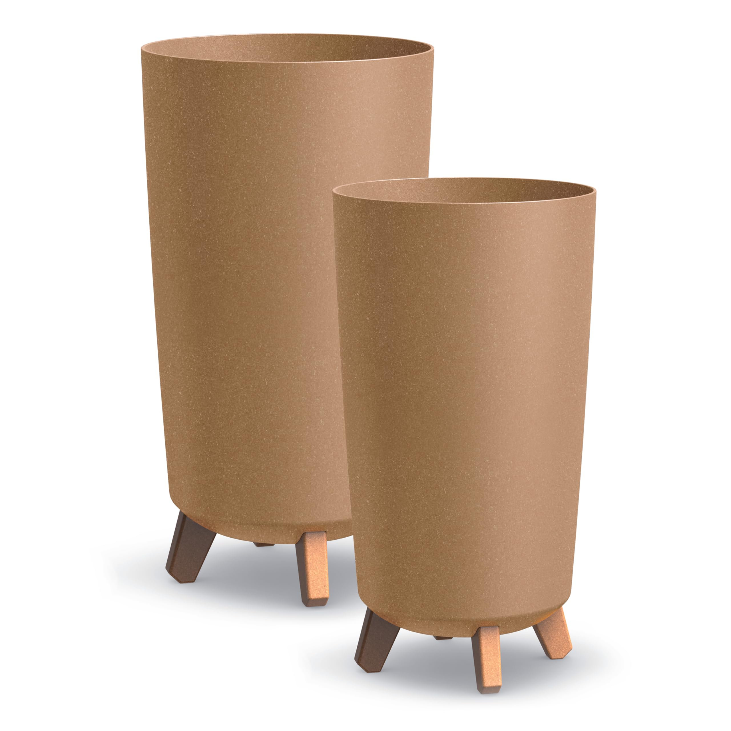 Prime Garden® Limbi - Vaso da fiori in plastica con inserto per drenaggio, effetto cemento, rotondo, resistente alle intemperie, resistente al gelo (grigio chiaro, 19 x 36 cm Prime Garden® Limbi - Vaso da fiori in plastica con inserto per drenaggio, effetto cemento, rotondo, resistente alle intemperie, resistente al gelo (grigio chiaro, 19 x 36 cm