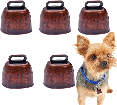 Miniatura 5 de Campanas de vaca que hacen ruido  Cascabeles de Navidad, campanas de metal de vaca, campanas de manualidades, cuello de cabra anti perdida, campanas