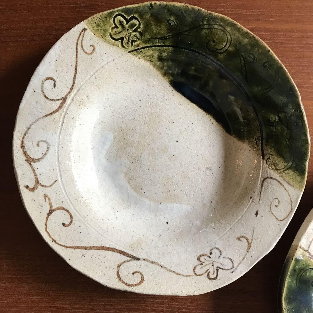 黒岩卓実 大皿 和食器 作家 黒岩卓実 たくみ窯 赤絵 足付き 楕円鉢 和