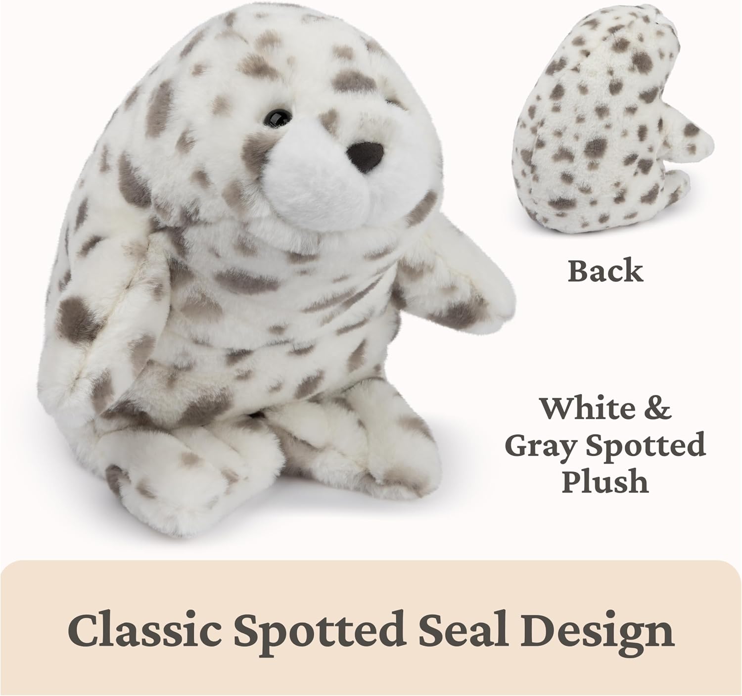 GUND Nuri Leopard Seal Plush, Premium Stuffed Animal for Ages 1 and Up, White/Gray, 10”