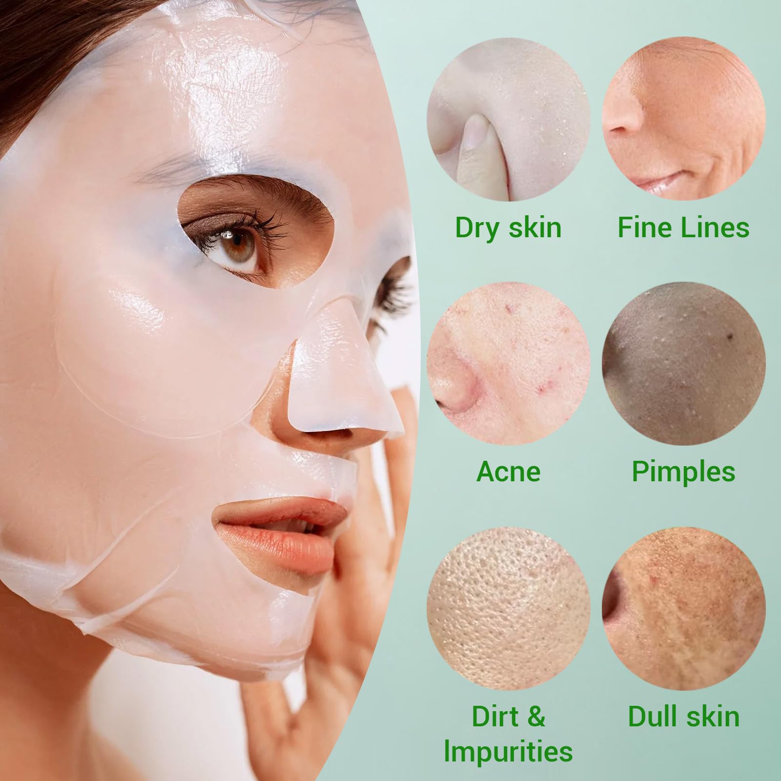 FunnAura 10 Pcs Aloe Vera Face Masks Skincare Sheet, Moisturizing Hydrating Face Mask for All Skin Types, 1 count (Pack of 10) - Image 3