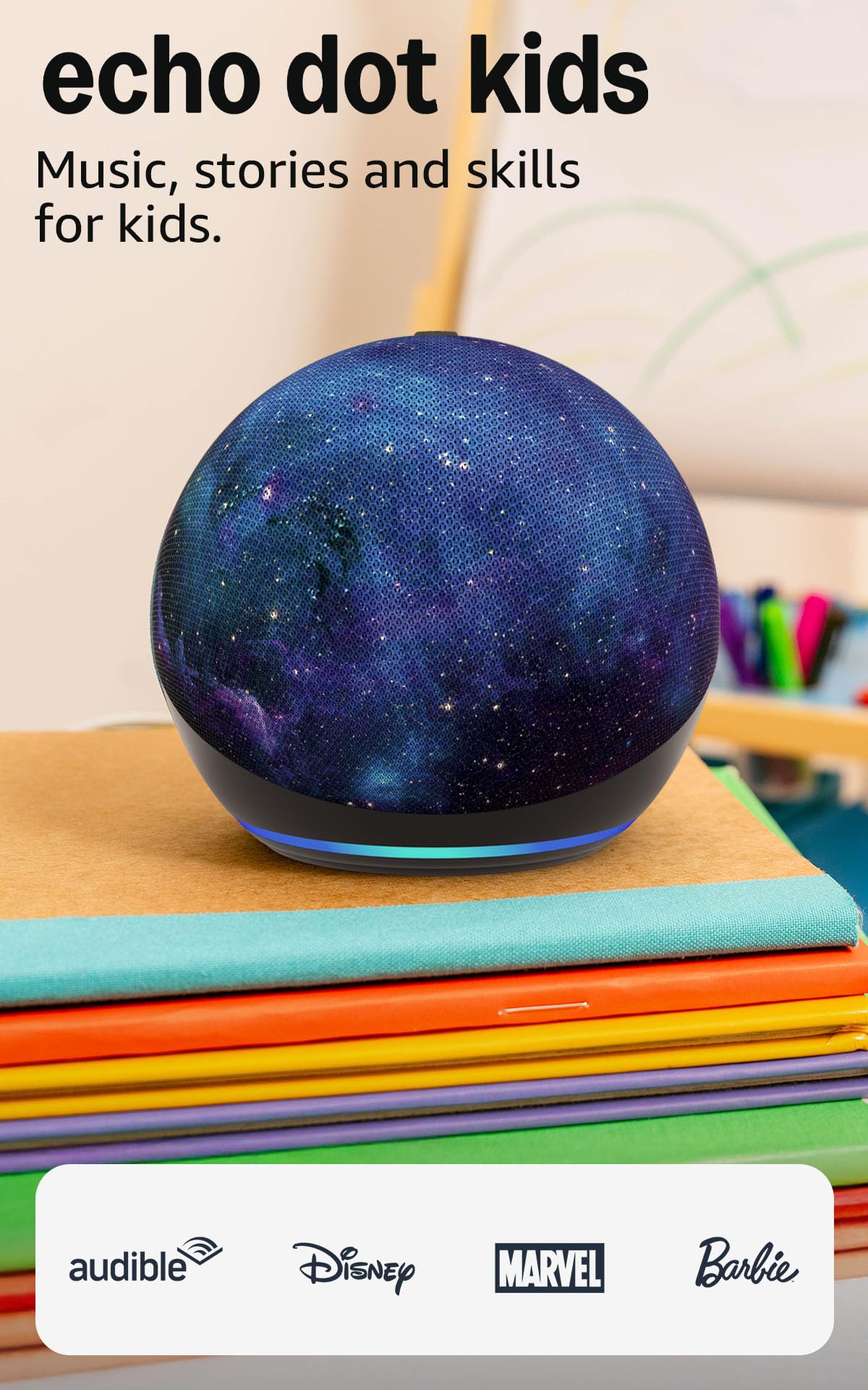Amazon Echo Dot Kids newest model - Designed for kids with Alexa Early Access parental controls Includes 1