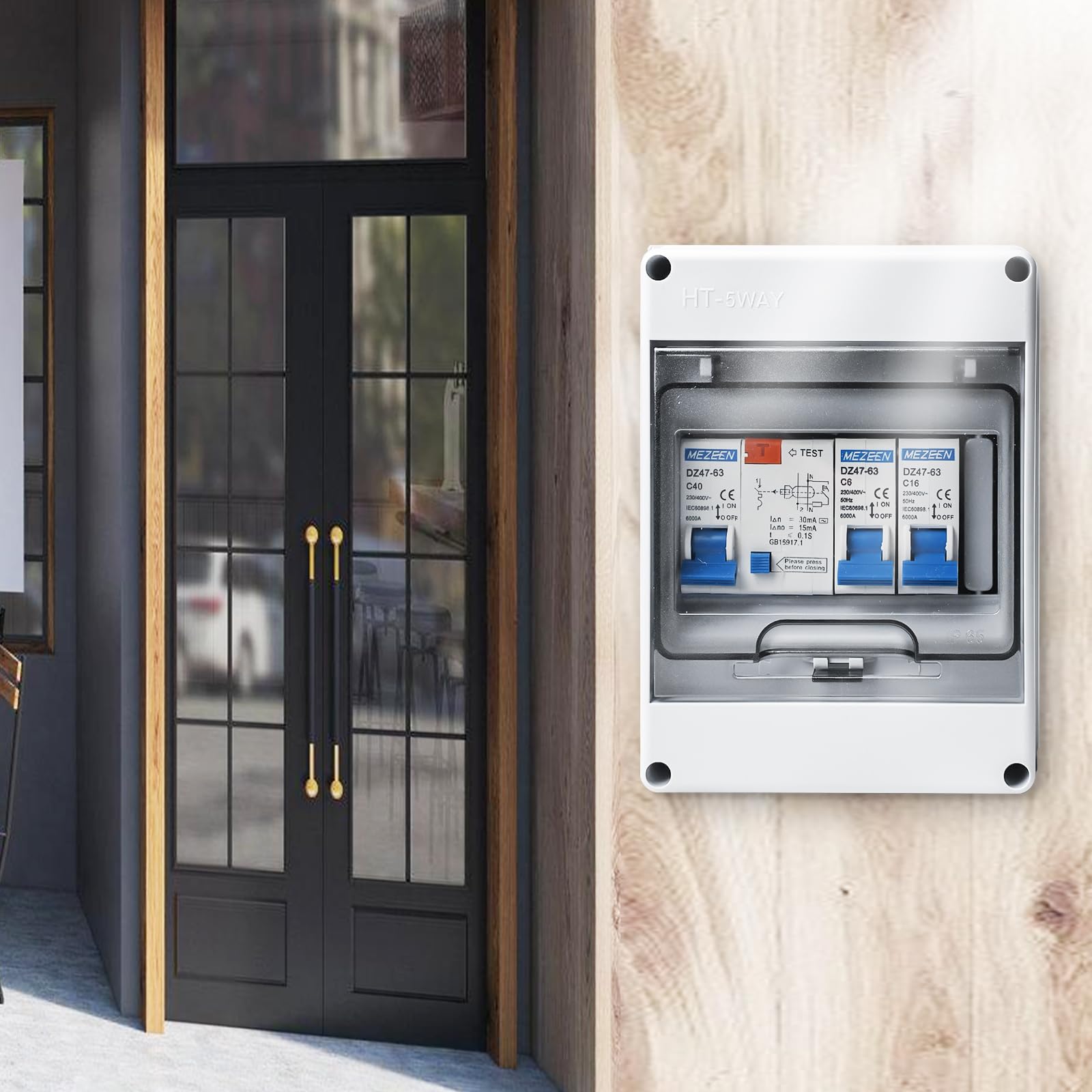 Scatola Fusibili A Parete IP65 Con Interruttore 100A - Distribuzione 4x10A + 3x16A + 2x20A Per Casa E Ufficio