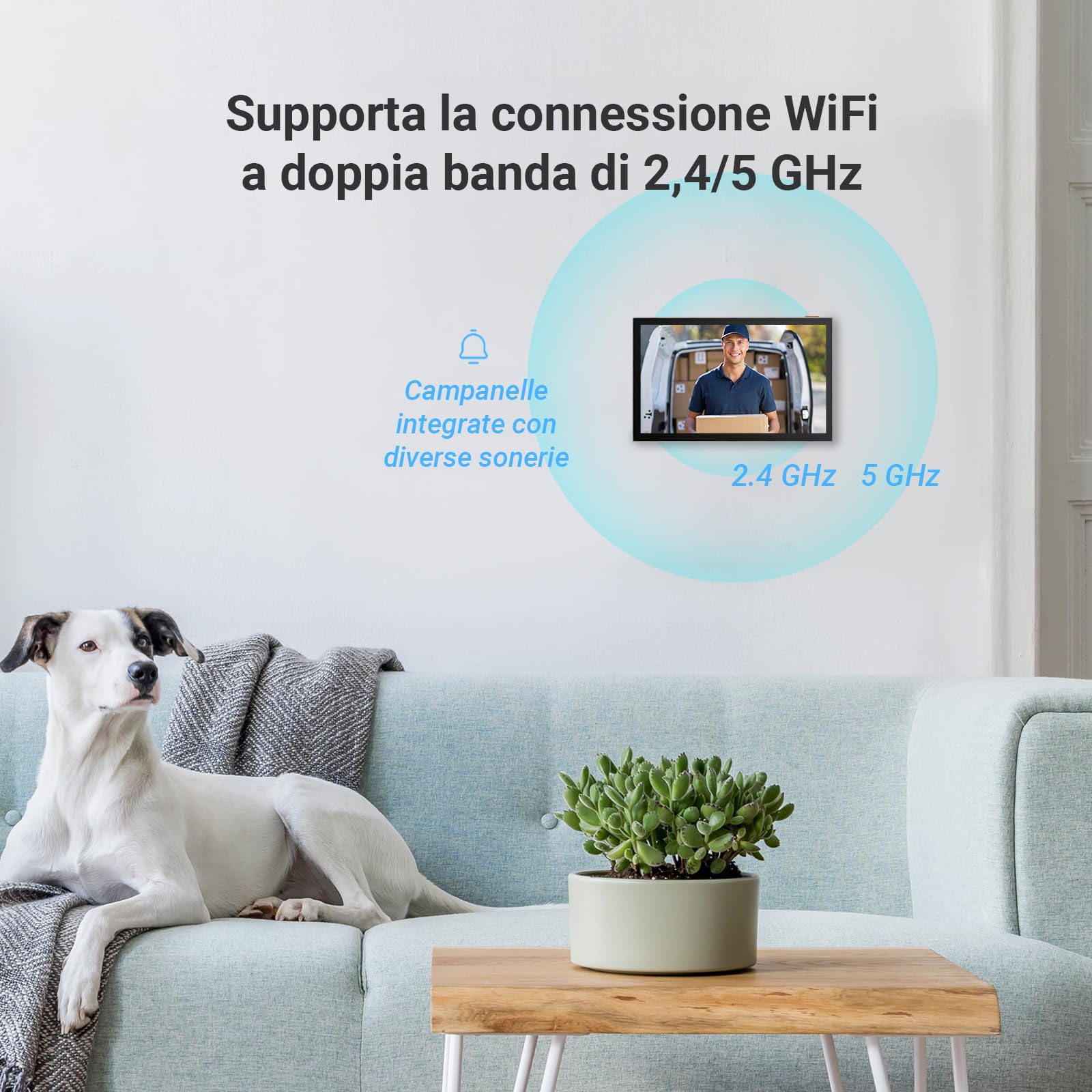 EZVIZ CP5 Videocitofono WiFi con Schermo Touch Screen a Colori da 7", Visione Notturna 1080p e Audio Bidirezionale, Citofono con Sblocco Remoto, Dual Band, Design Sottile