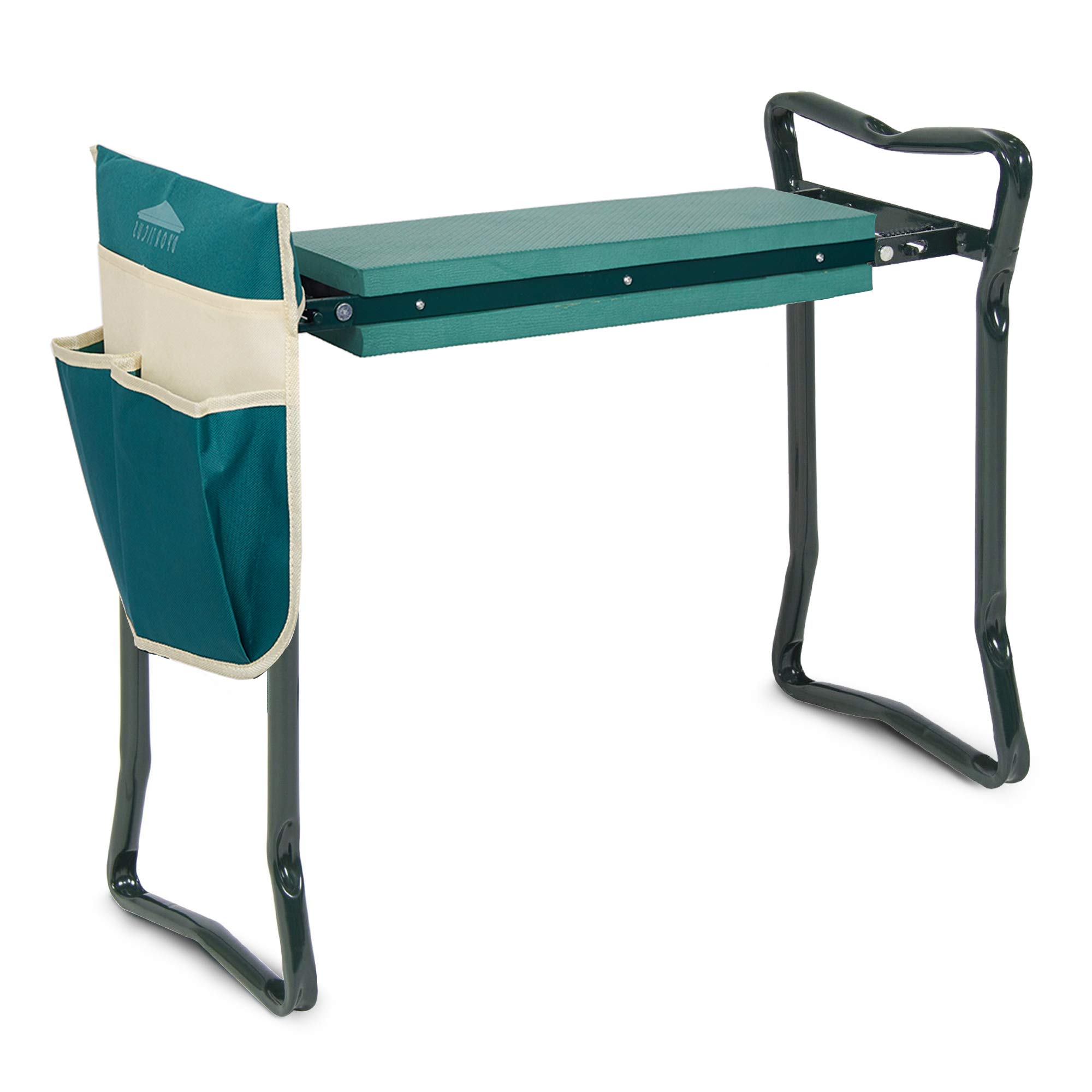 SMART TECHGarden Kneeler and Seat Foldable Garden Stools w/EVA Foam Kneeling Pad and Tool Pouch Portable Gardening Workseats Bench