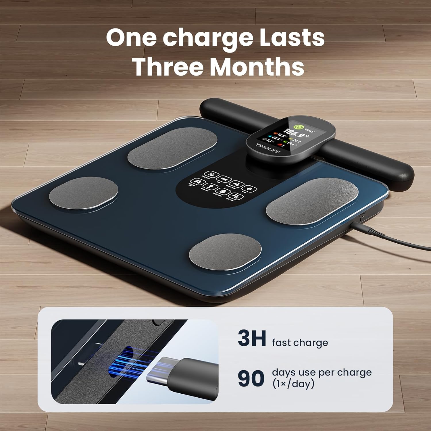 Scale For Body Weight, 8 Electrode Smart Bathroom Scale With...