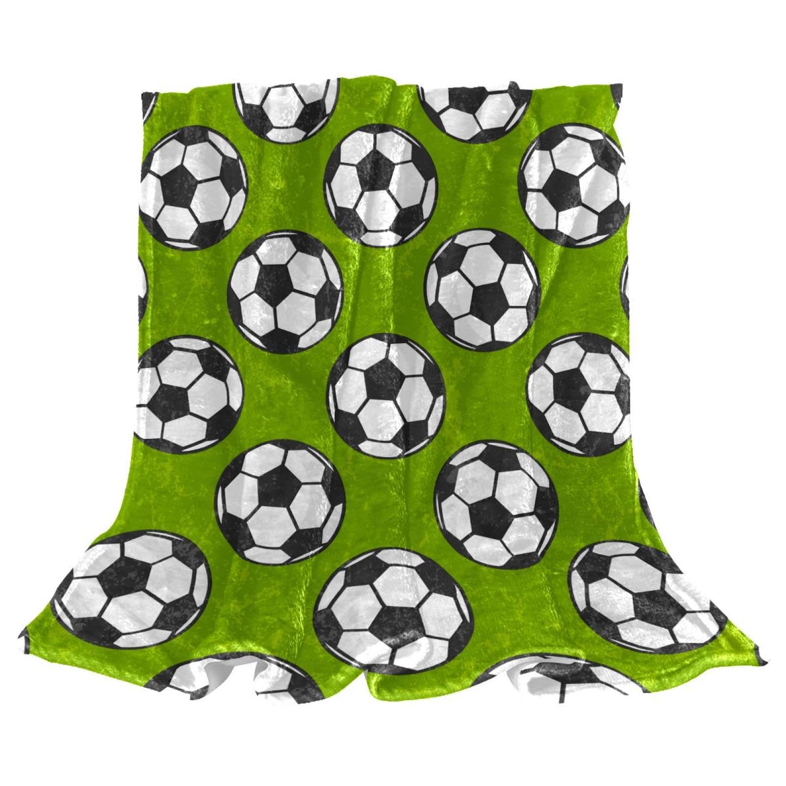Couverture Polaire Football 150x100cm : plaid microfibre doux pour lit d'enfant