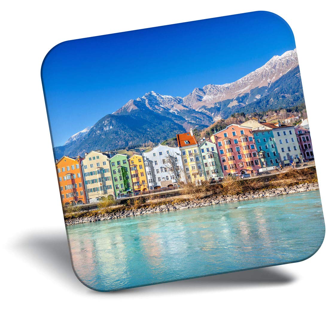 Destination Vinyl ltd Fridge Magnet - Innsbruck Austria Cityscape 3387