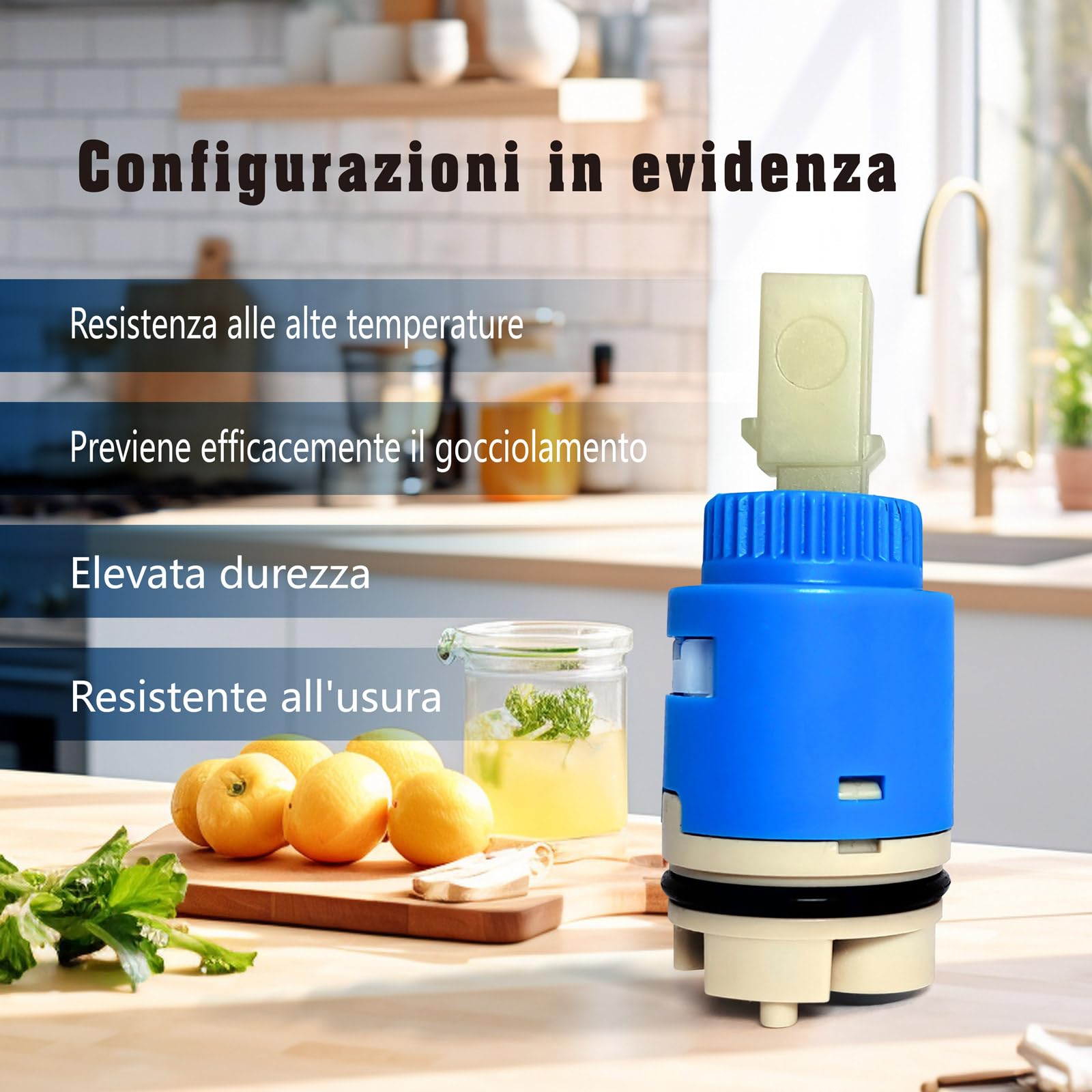 25 mm sostituzione cartuccia rubinetto in ceramica, cartucce in ceramica singola maniglia, valvola cartucce disco in ceramica per lavello cucina bagno doccia