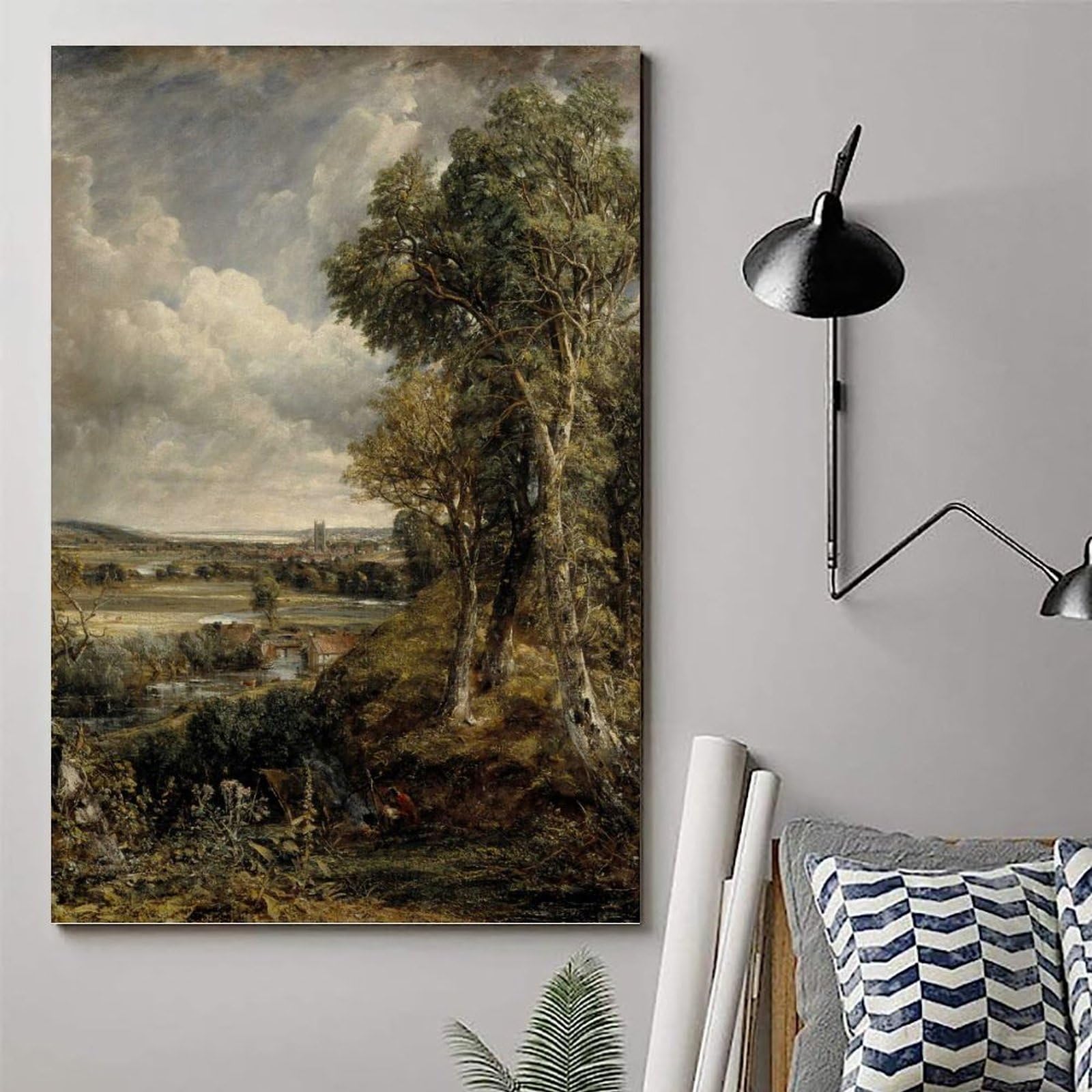 generisch The Vale of Dedham by John Constable Impresiones en Lienzo Modernas, Cuadros Decorativos Para Habitación de Niños o Niñas, Murales Para Salón Y Pinturas Con Motivos Festivales 24x36 Pulgadas
