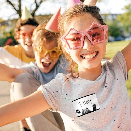 Miniatura 2 de Avery Etiquetas de nombre de animales lindos de alta calidad, Bulldog, gato, panda, oso, sin levantamiento, sin rizos, 80 calcomanías de nombre