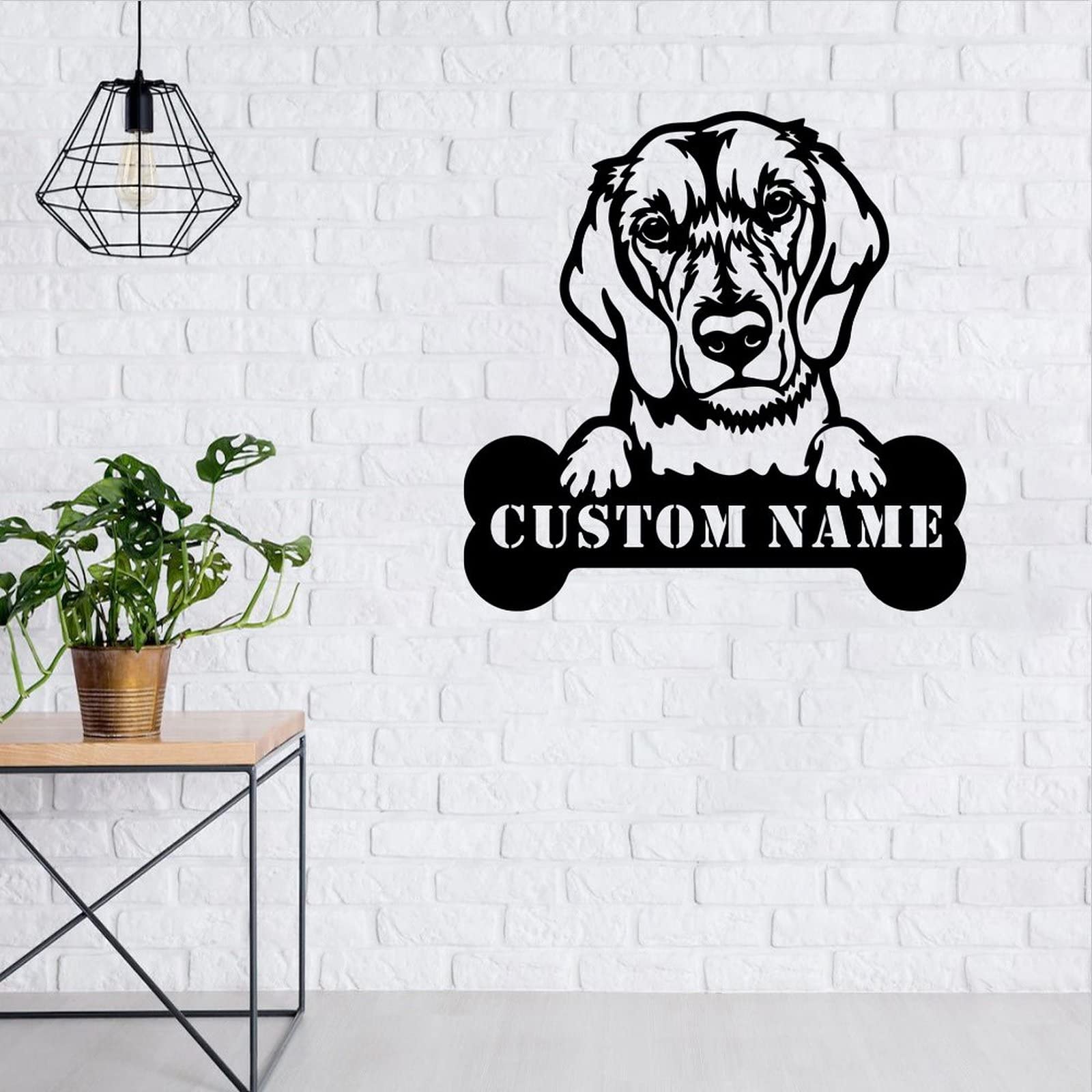 Yelolyio Regalo per il proprietario di un cane Golden Retriever Targa personalizzata Nome dell'animale domestico Targa in metallo Decorazione per la casa del cane Decorazione per gli amanti degli