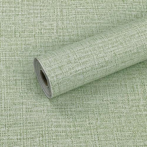 Papel de contacto verde para despegar y pegar papel tapiz autoadhesivo textura de arpillera extraíble cubierta moderna de decoración de pared para