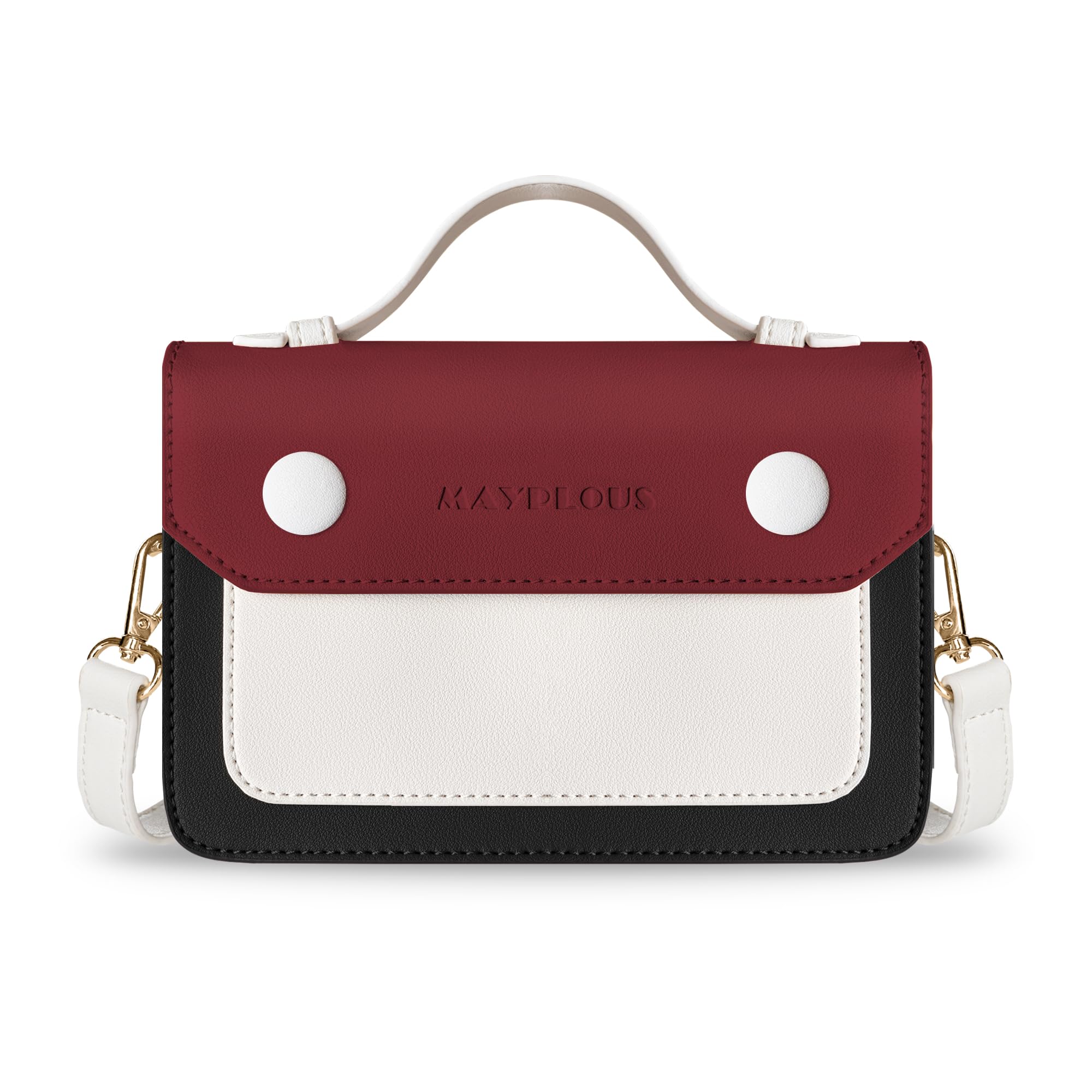 Mayplous Women's Crossbody Bag with Removable Chain Shoulder Bag Small Handbag (Cherry)