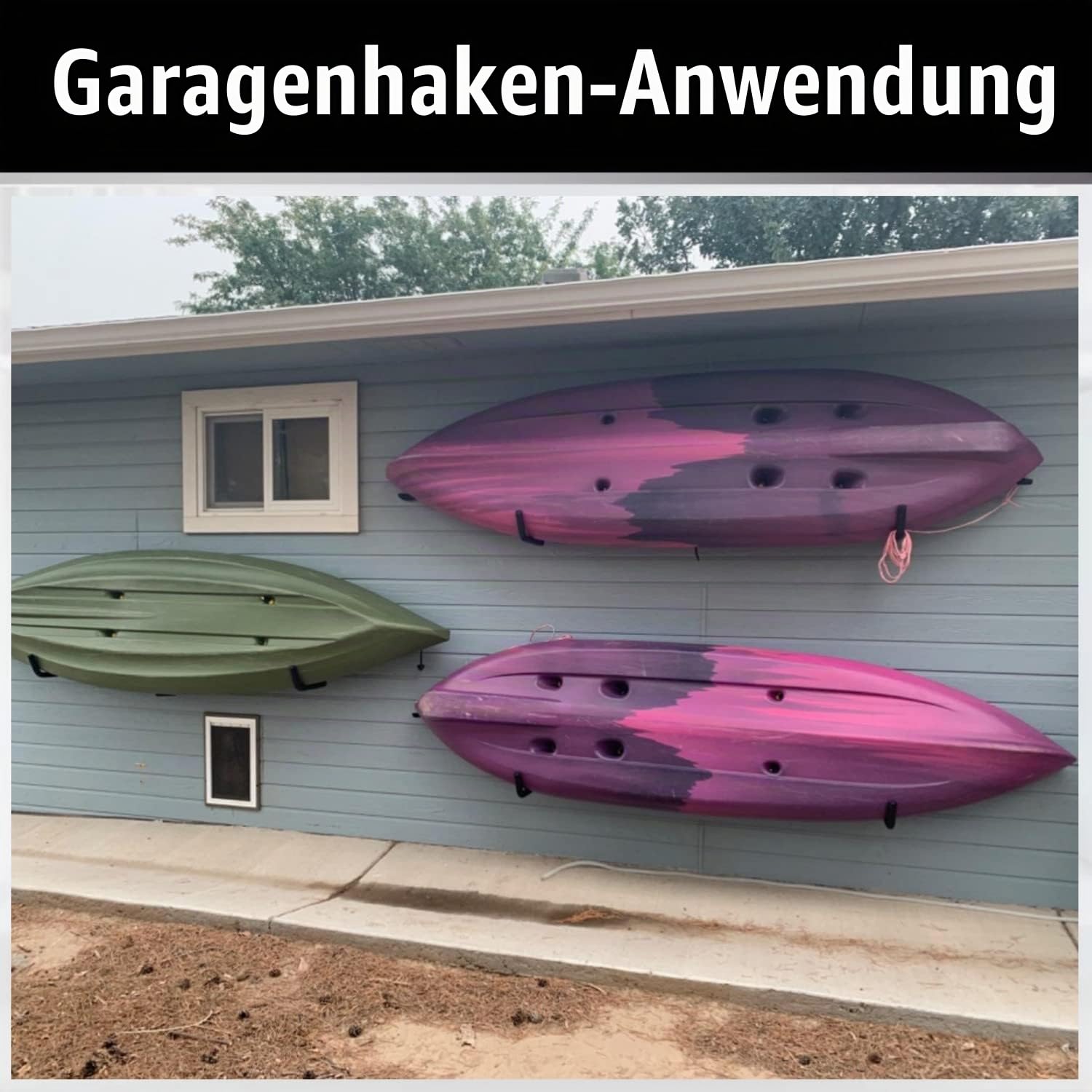 An der Wand befestigter riesiger Garagenspeicher-Haken, 39CM Hochleistungsdienstprogramm, das Zahnstange für Surfbrett, Leiter, Kajak hängt