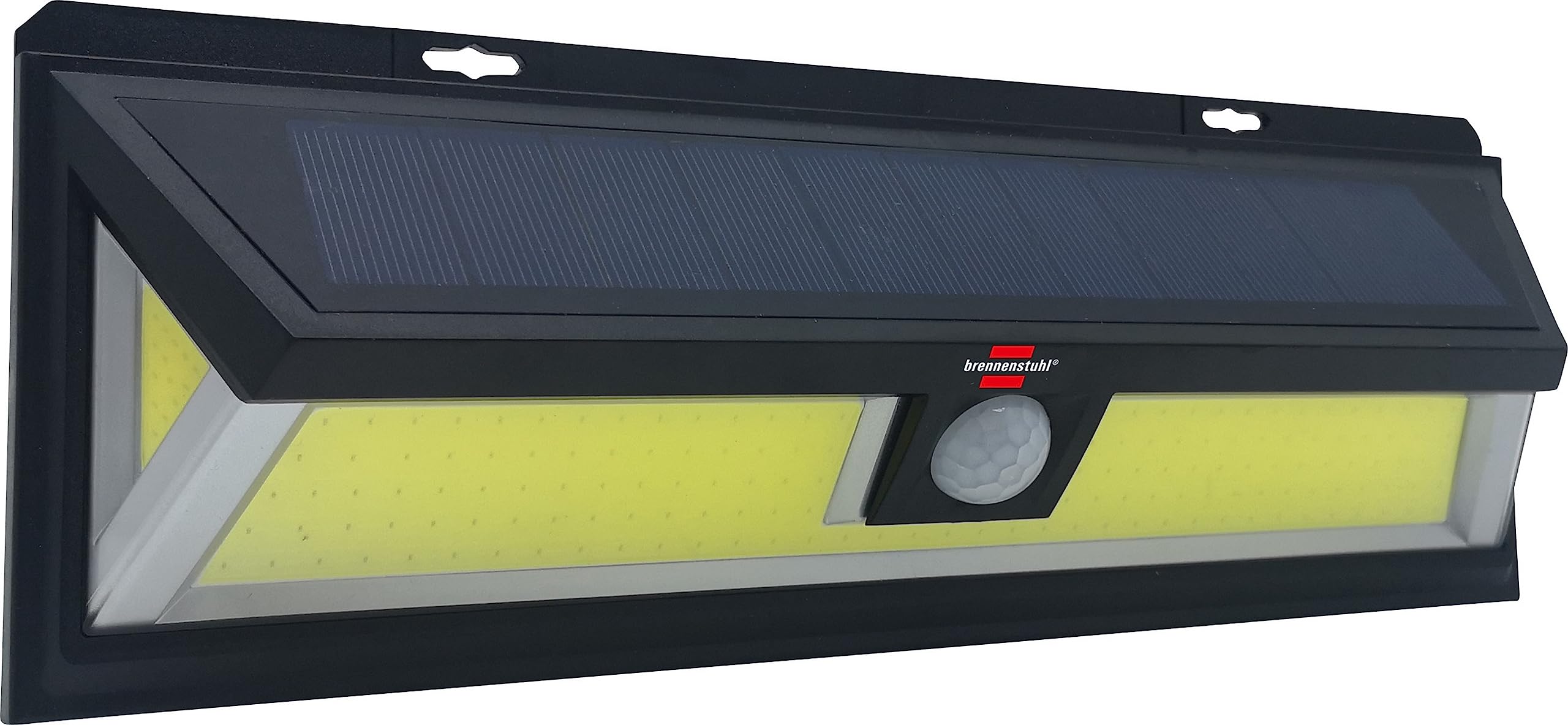 Brennenstuhl Lampada Solare a LED da Esterno Con Rilevatore di Movimento PIR 120, Luce da Parete Solare Compatta con Pannello Solare Integrato, COB LED luminoso 10W, 700 lm, IP 65, Nero