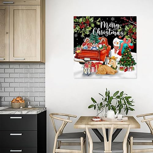 Miniatura 6 de Calcomanías artísticas para decoración de pared, diseño de muñeco de nieve, camión rojo, calcomanías para decoración de pared, calcomanías murales