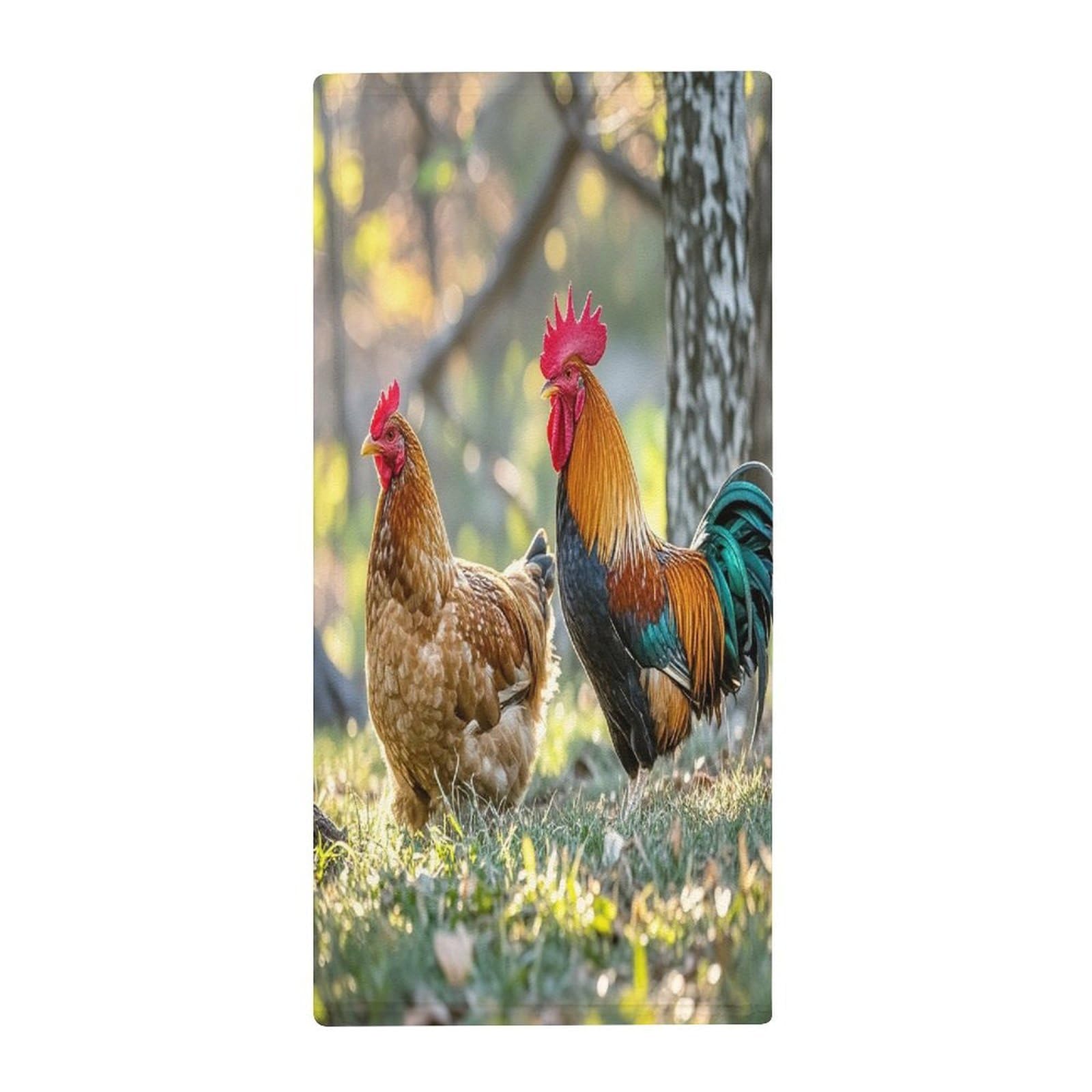 FekiLoot Beautiful Rooster Hen Bath Towel Super Soft Highly Absorbent Bath Towel Fashion Quick Drying Bathroom Towel Soft Large Fingertip Towels for Bathroom Gym Travel Camp Pool