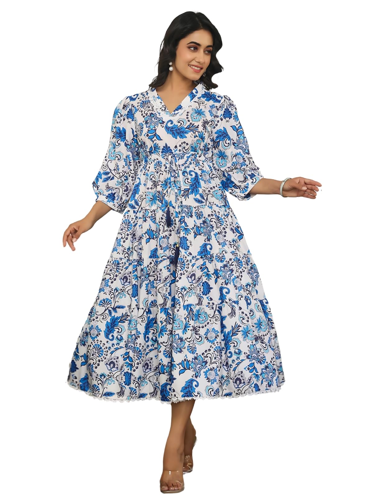 Greciilooks Women's Rayon Casual Knee-Length Western Dress