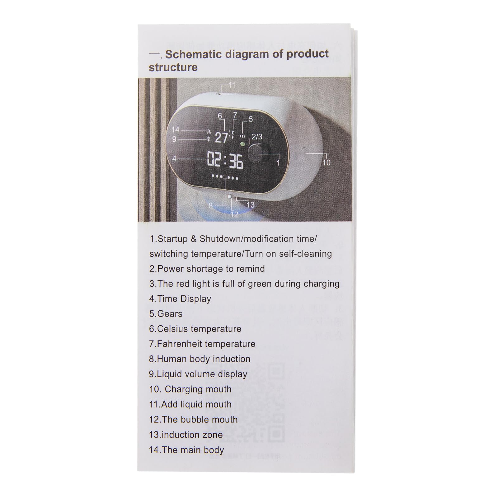 450ML Distributeur de Savon Automatique,LCD Distributeur Savon Mural ABS pour Hôtel Toilette Salle Bain Rechargeable, IPX5 Étanche 18.5X6.5X10.8CM (Blanc)