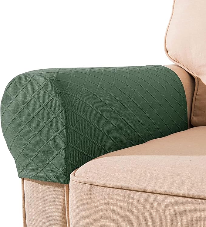 NEKOSUKI Arm Rest Covers, Set of 2 Stretch Diamond Pattern Armchair