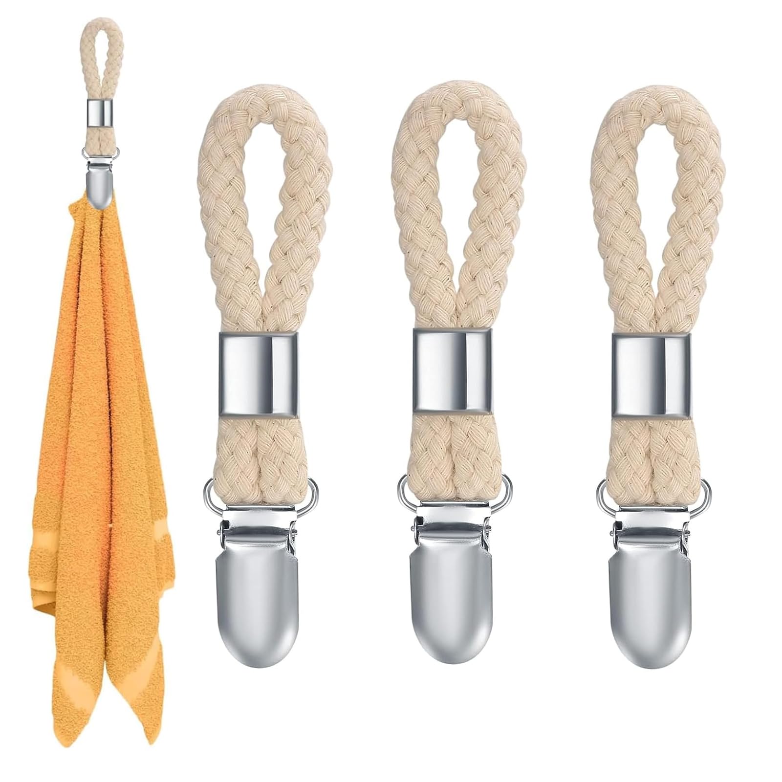 Moywycno No 8 Pcs Hanging Tea Towels Clip - Metal Kitchen Towels Clips With Hanging Loop Cloth Hook Clip Hangers For Home Kitchen Bathroom Cupboards Cloth Hanger Holder