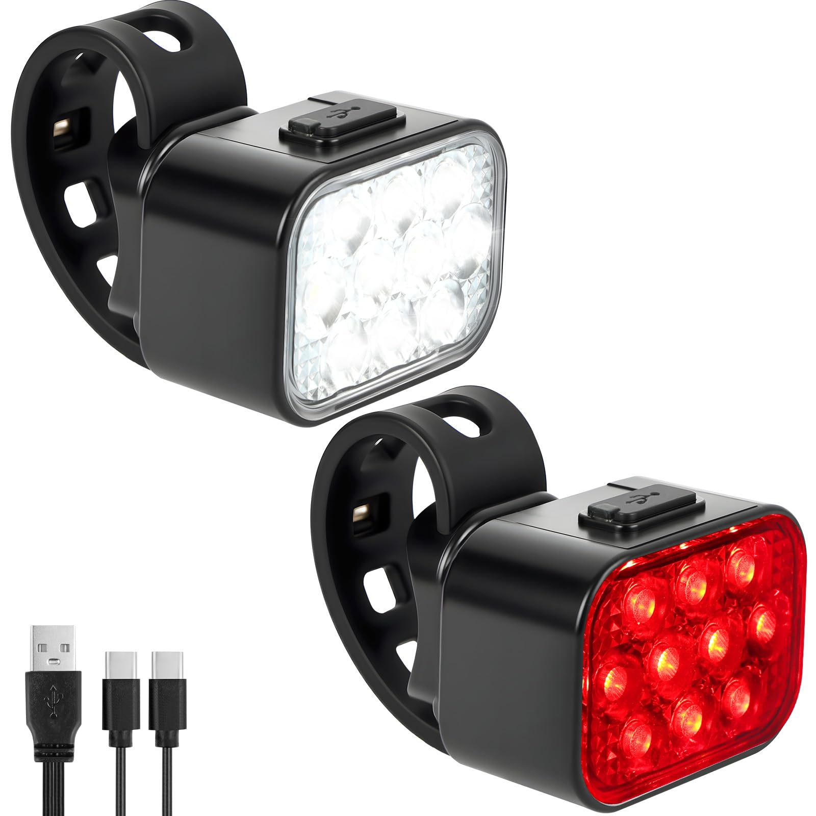 2 Lumières Vélo LED Enfant - Forme Coccinelle, étanches IPX5, 3 Modes, Pour Trottinette Et Poussette
