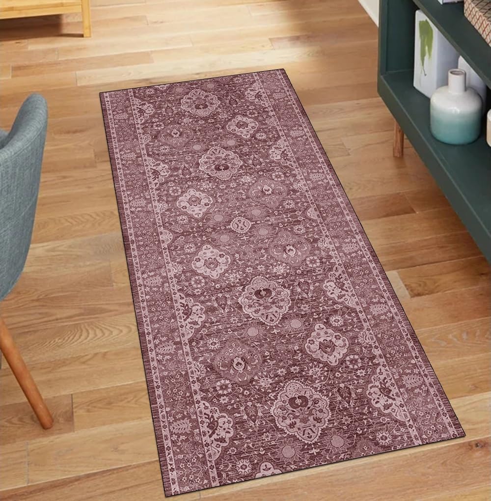 Alfombra lavable antideslizante para cocina y pasillo en tono marrón