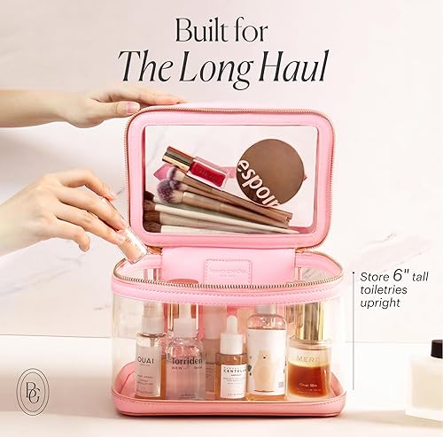 Miniatura 10 de Bolsa de maquillaje transparente para cosméticos, bolsa de maquillaje para mujeres, bolsa de maquillaje grande, organizador de maquillaje, bolsa