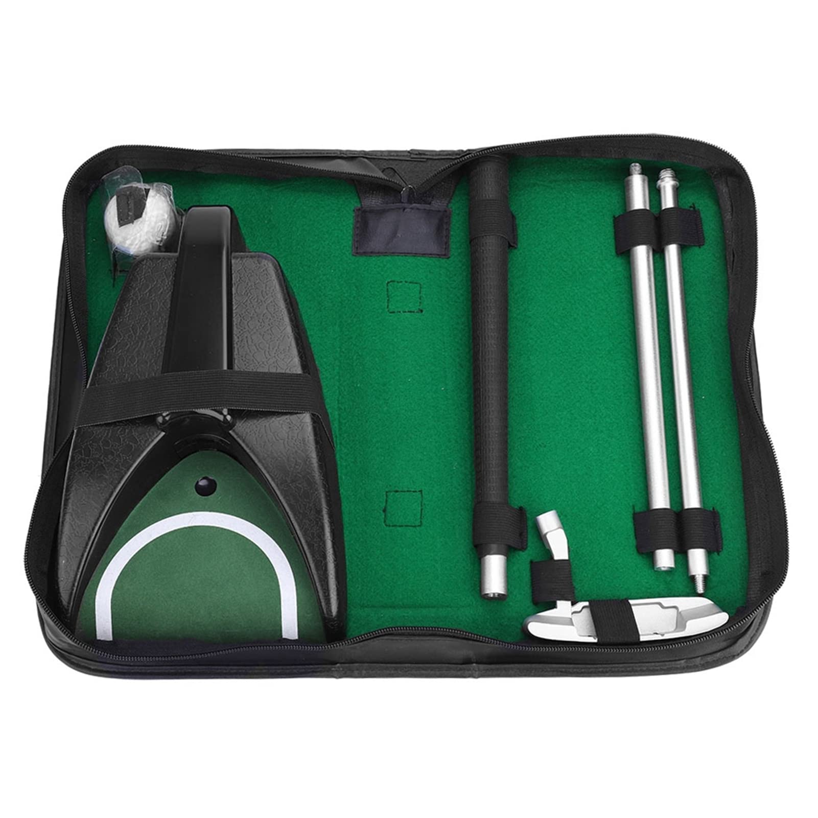 Tbest Herramienta de Entrenamiento de con Putter, Dispositivo de Retorno de Pelota Desmontable, Caja de Almacenamiento para Práctica en Interiores y Exteriores, Regalo Ideal para