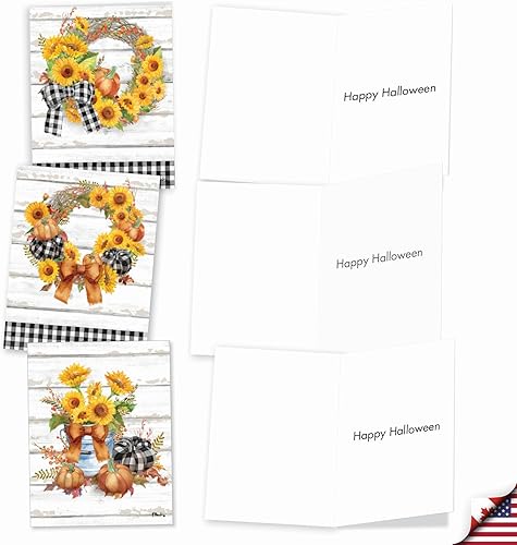 Miniatura 4 de The Best Card Company - 20 tarjetas de felicitación de Halloween en caja (10 diseños, 2 de cada uno) - Surtido de tarjetas espeluznantes (4 x 5.12