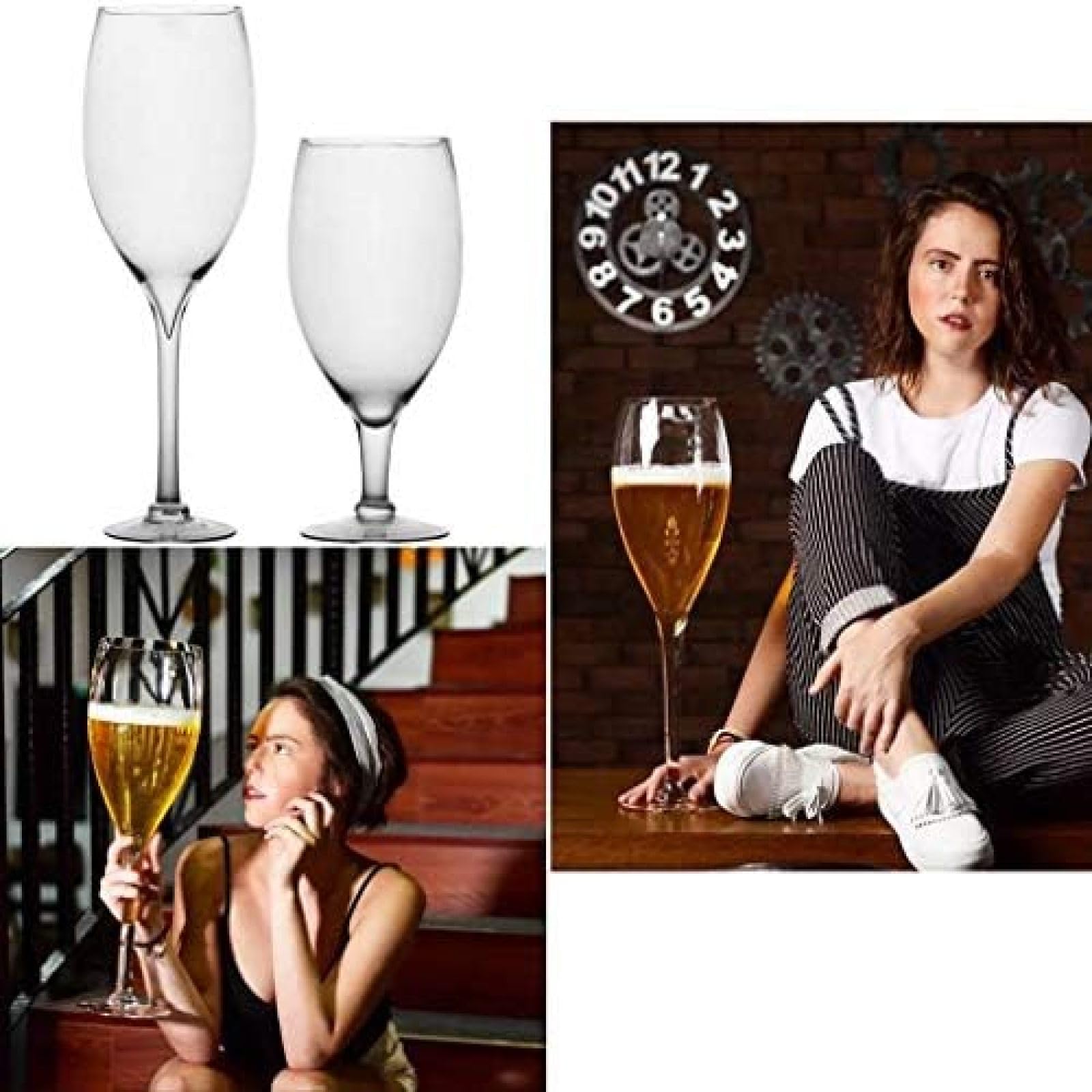 Bicchieri da Champagne Giganti, Succhi di Birra, Whisky di Grandi Dimensioni E Bicchieri da Champagne per Vino Rosso, Festa di Compleanno,1600 Ml,Bonny369