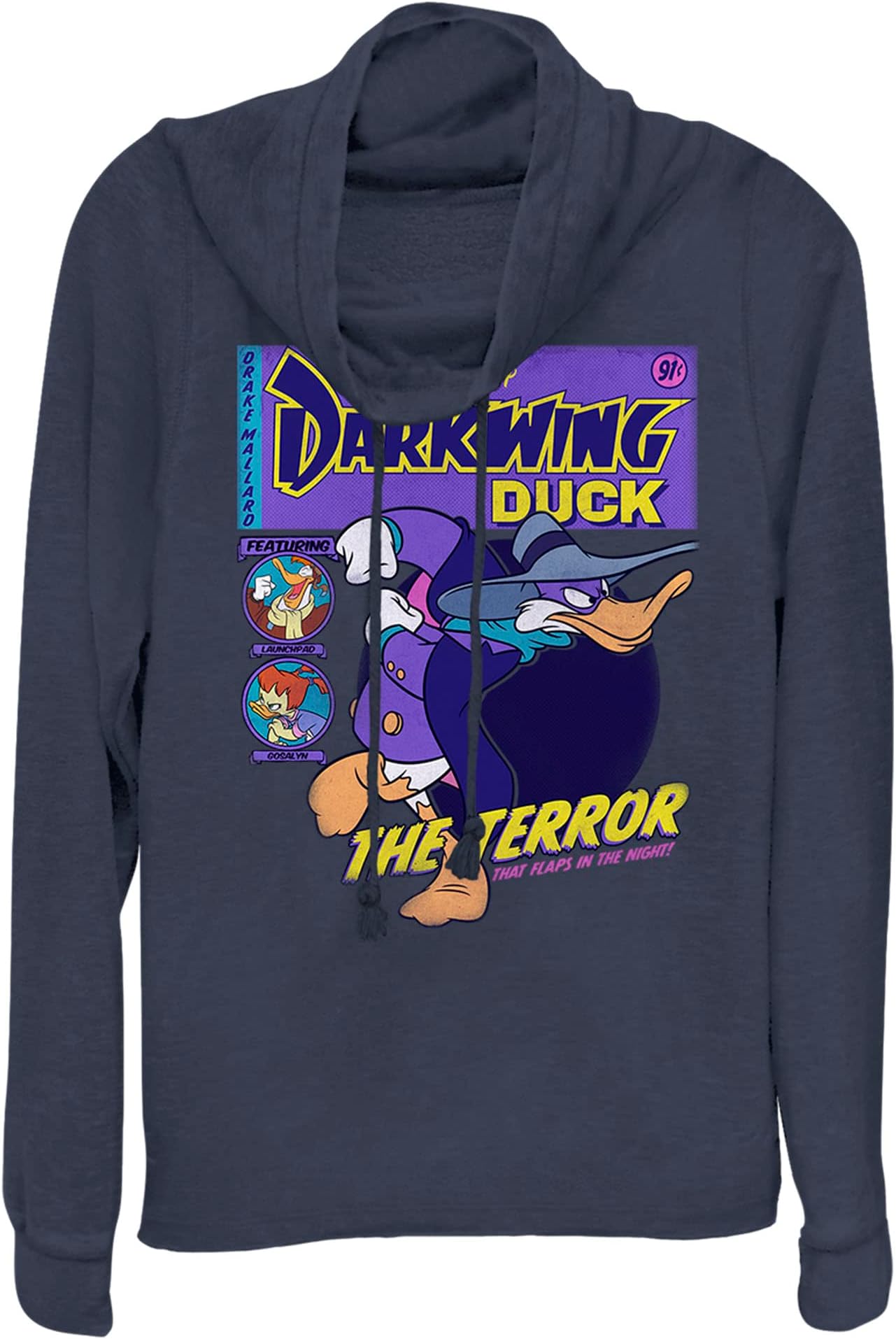 Disney Junior's Darkwing Duck Comic Cover Cowl Neck Sweatshirt